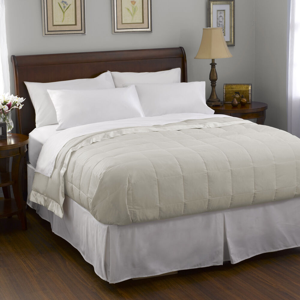 Premium Pacific Coast Feather Satin Trim Blanket - 100% White Goose Down Filling | Ultra Soft Luxury Bedding for Cozy Nights & Hotel-Style Comfort