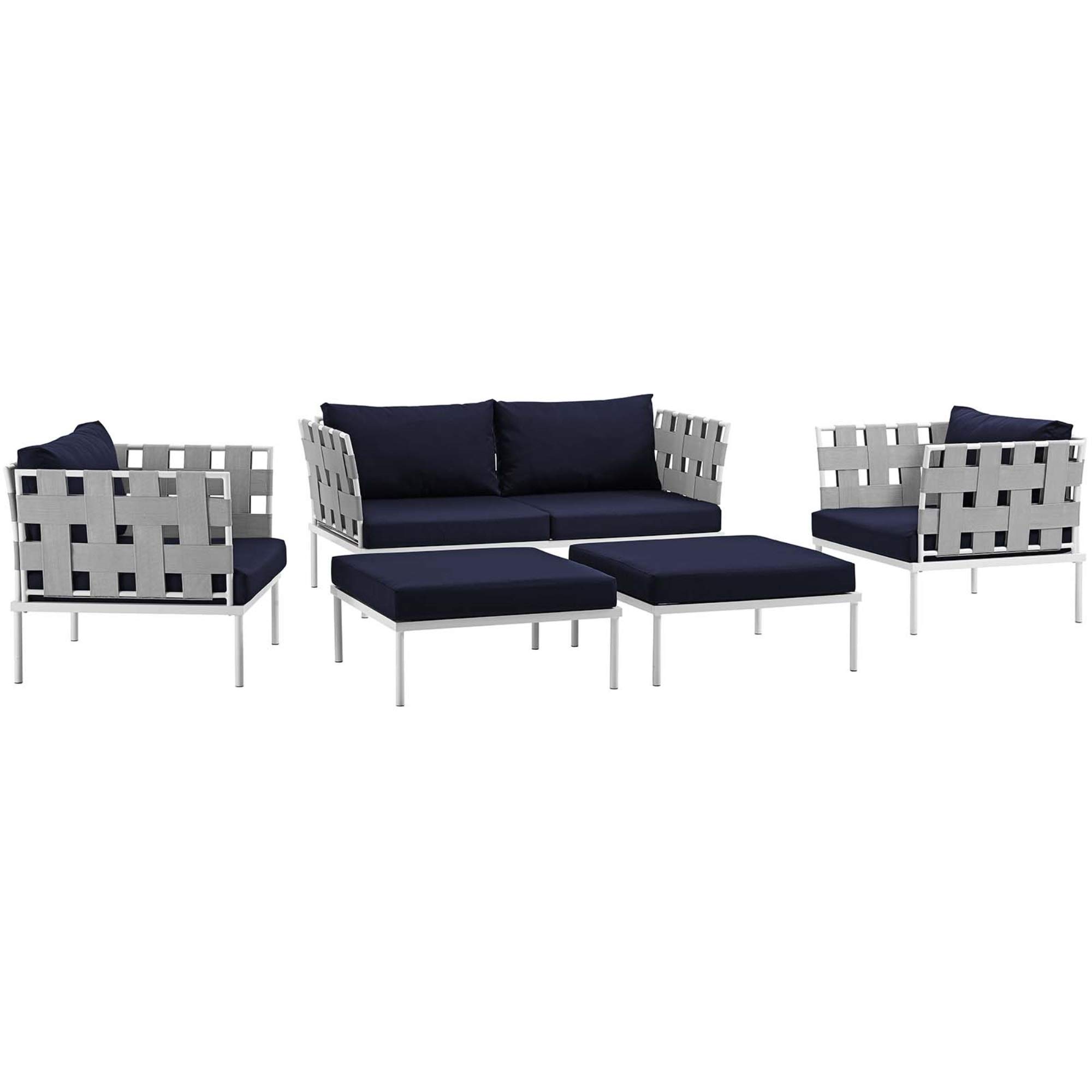 Ergode Harmony Outdoor Patio Sectional Sofa Set - All-Weather Waterproof Wicker Furniture with Modern Design, Machine Washable Cushions & Tempered Glass Coffee Table - Perfect for Backyard, Poolside, and Garden Relaxation