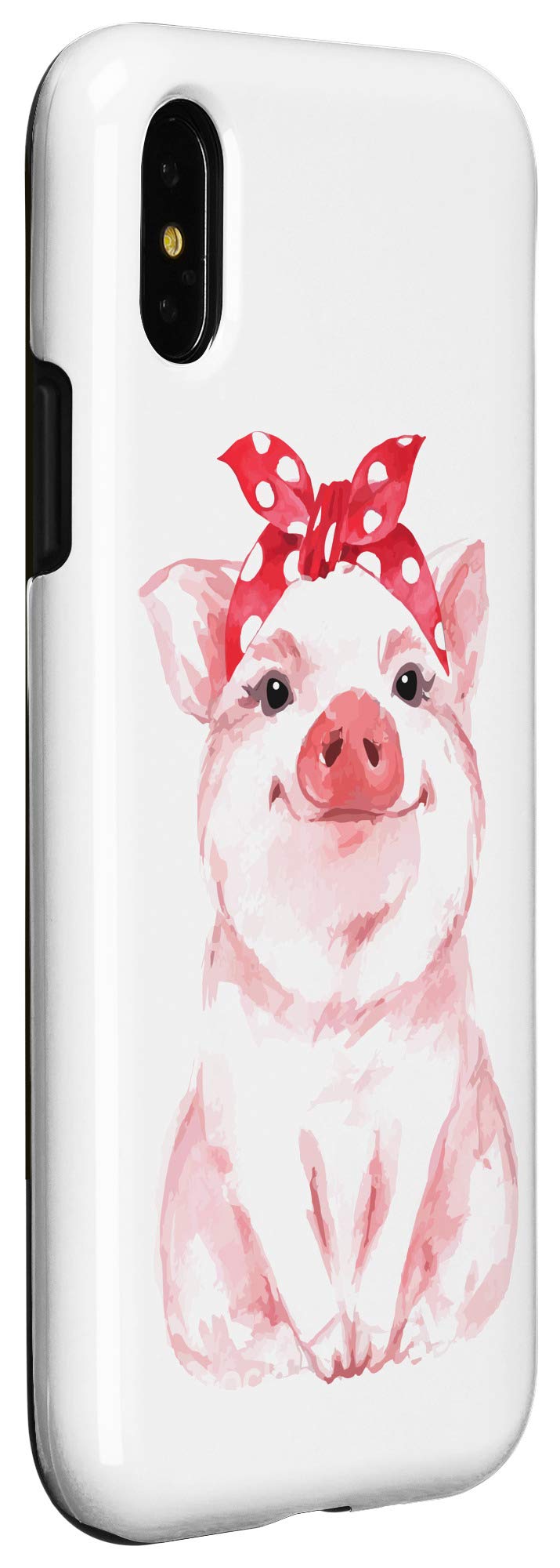 Cute Pig with Bandana iPhone X/XS Case for Women & Girls - Perfect for Everyday Use, School, Work & Travel