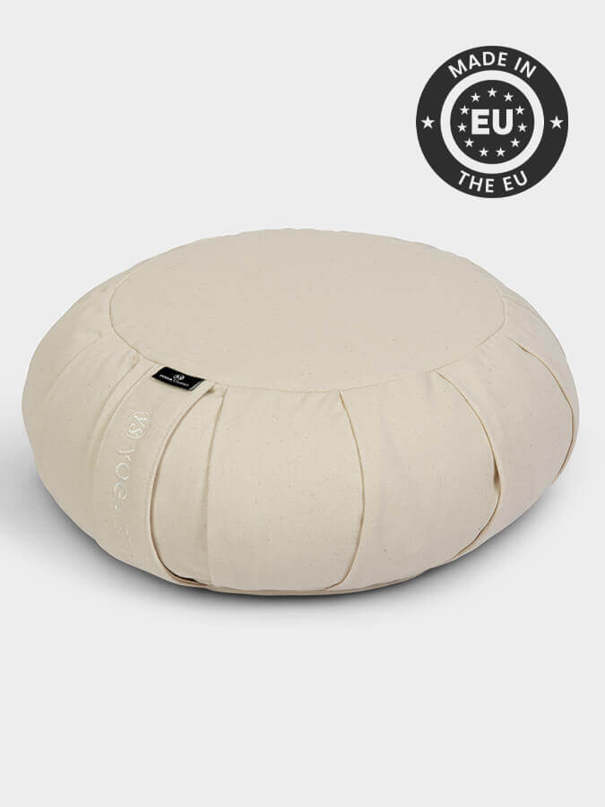Organic Buckwheat Zafu Meditation Cushion - Round Yoga Pillow for Comfortable Seating, Posture Support & Zen Practice - Perfect for Home, Studio & Meditation Spaces