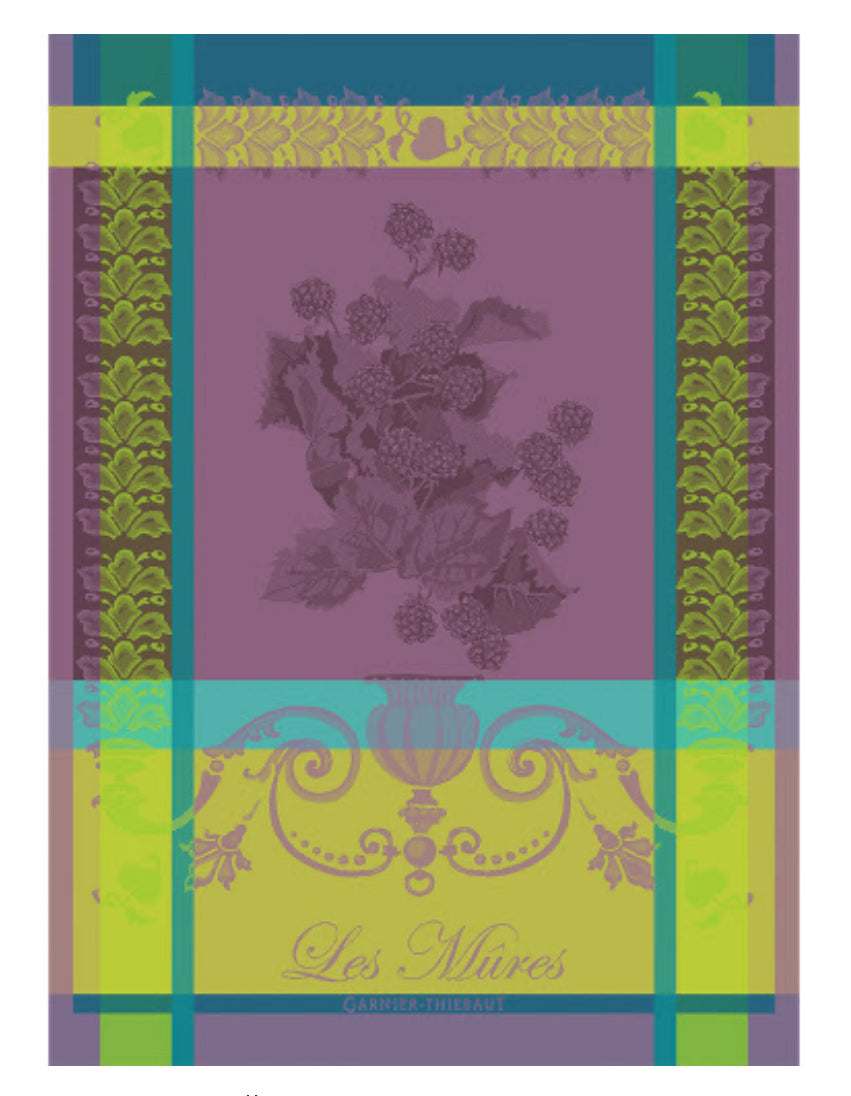 Premium Purple Kitchen Towels - Soft, Absorbent & Durable for Cooking, Cleaning & Dish Drying - Set of 2 (Les Mures Violet)