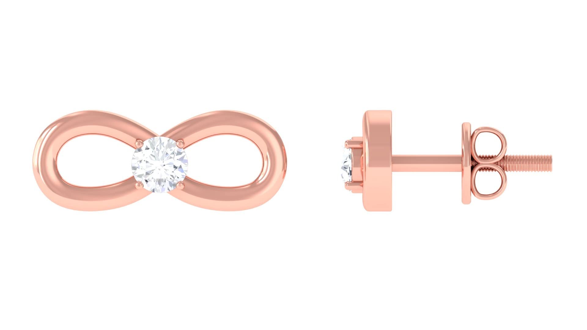 14K Solid Gold Diamond & Infinity Stud Earrings for Women - April Birthstone Jewelry - Perfect for Gifts, Anniversaries & Everyday Elegance