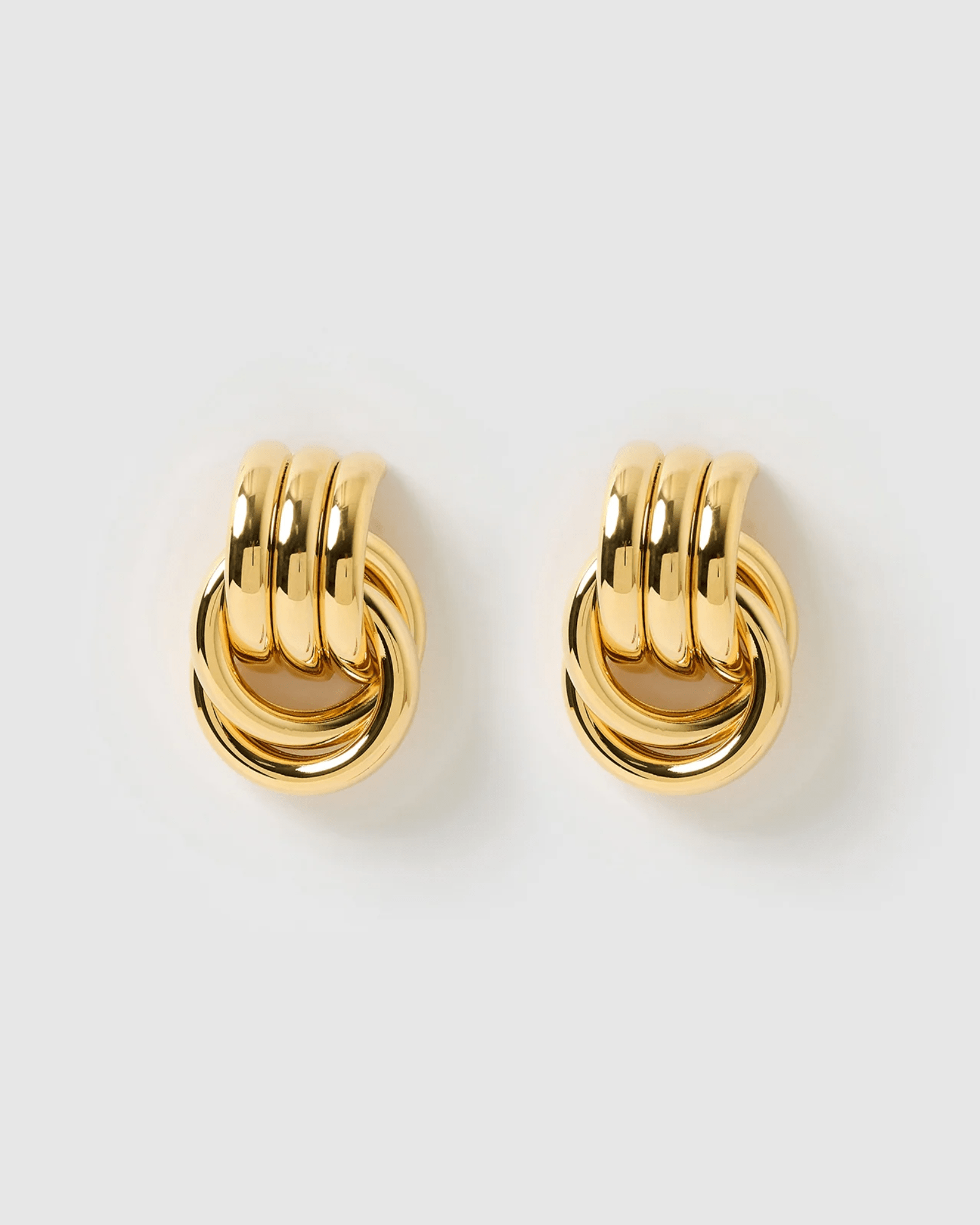 Izoa Fusion Stud Earrings - 14K Gold Plated Hypoallergenic Earrings for Women | Perfect for Everyday Wear, Parties & Gifts