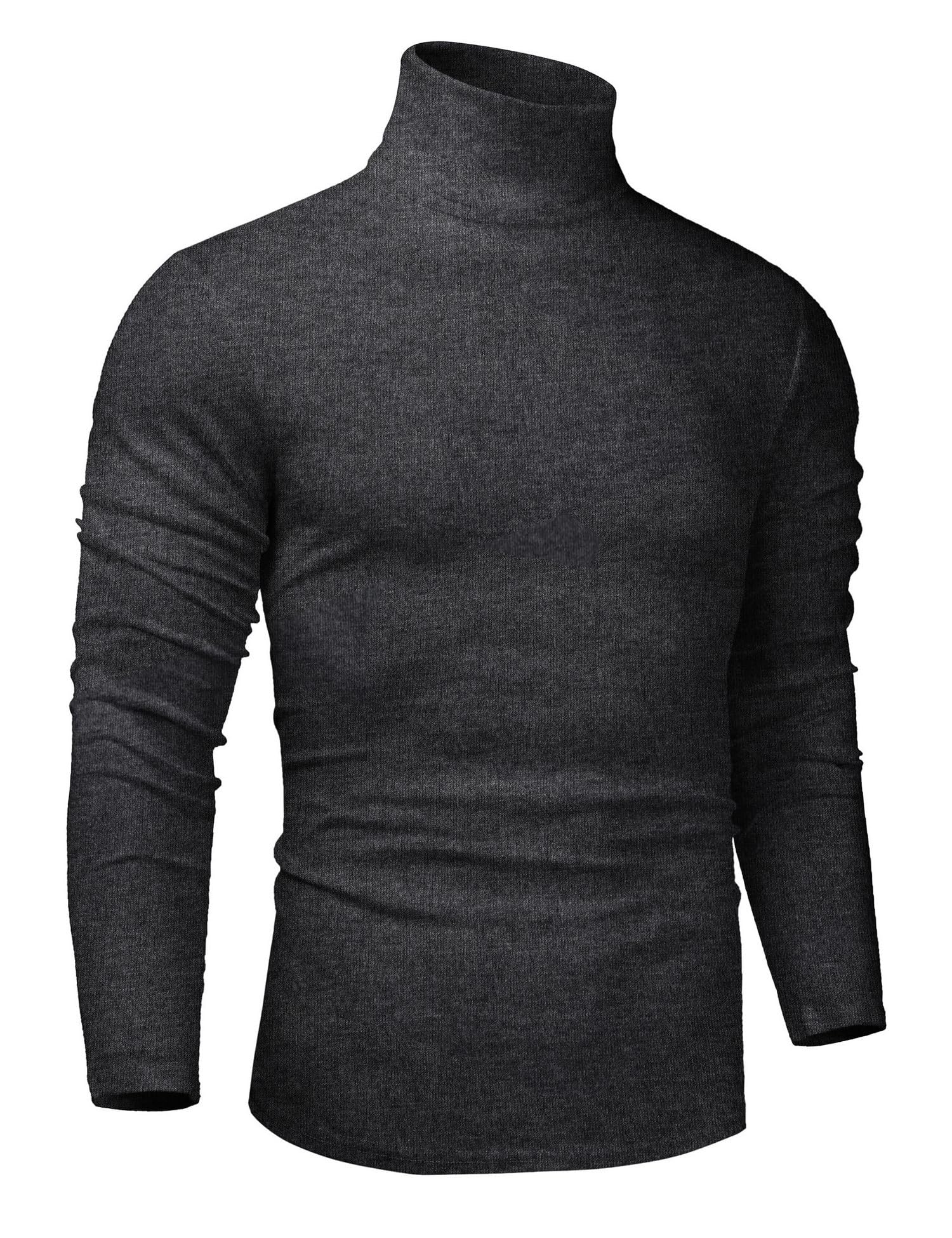 iWoo Men's Slim Fit Turtleneck Sweater - Long Sleeve Casual Pullover for Winter Warmth - Perfect for Office, Date Night & Cold Weather Layering