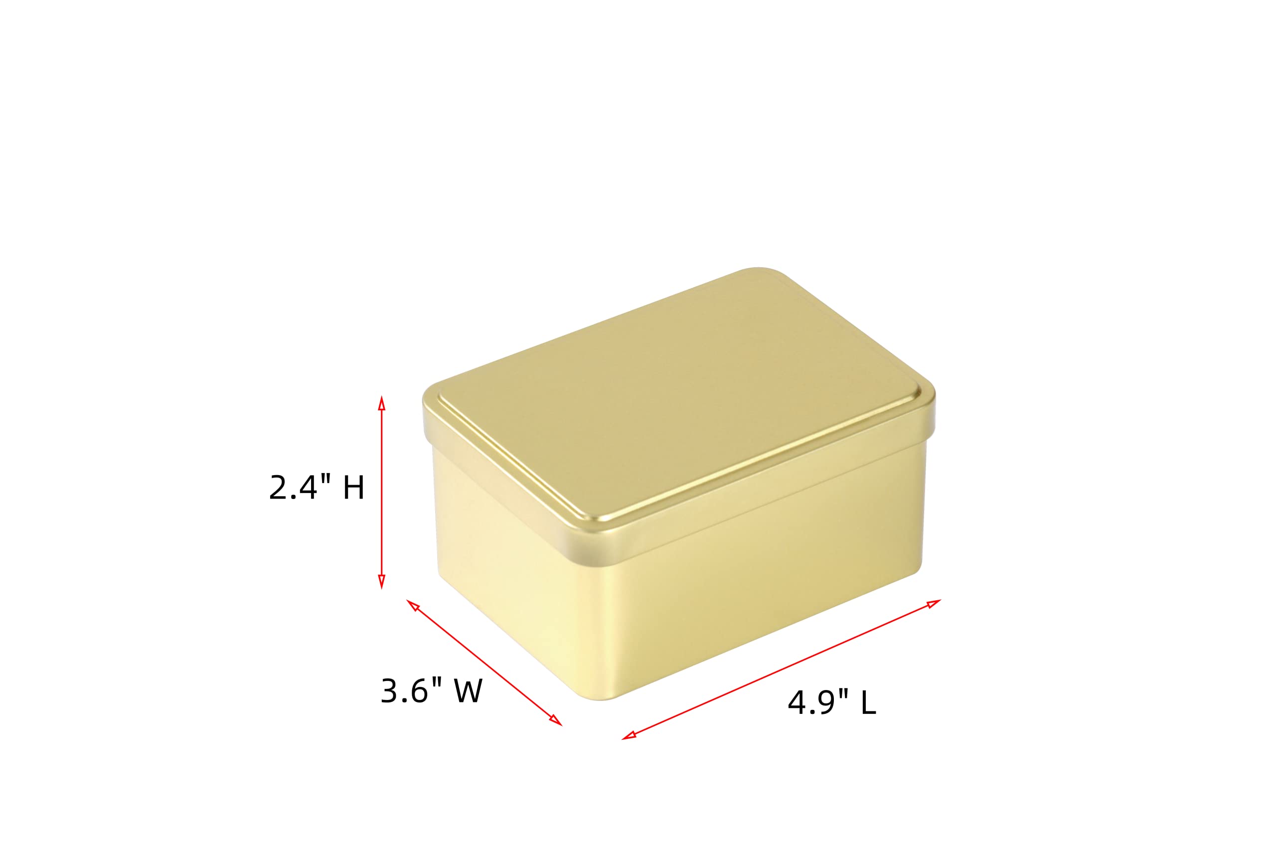 Premium Square Metal Cookie Tin with Lid - 4.9