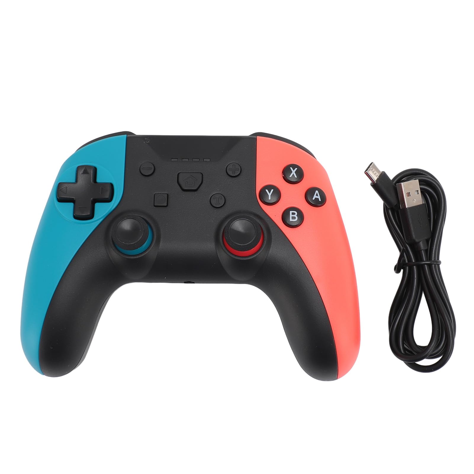 Dual Motor Wireless Gaming Controller with Turbo & Vibration - Compatible with Nintendo Switch Lite, PC - Long Battery Life (Blue/Red/Black) - Perfect for Action, Racing & Multiplayer Games