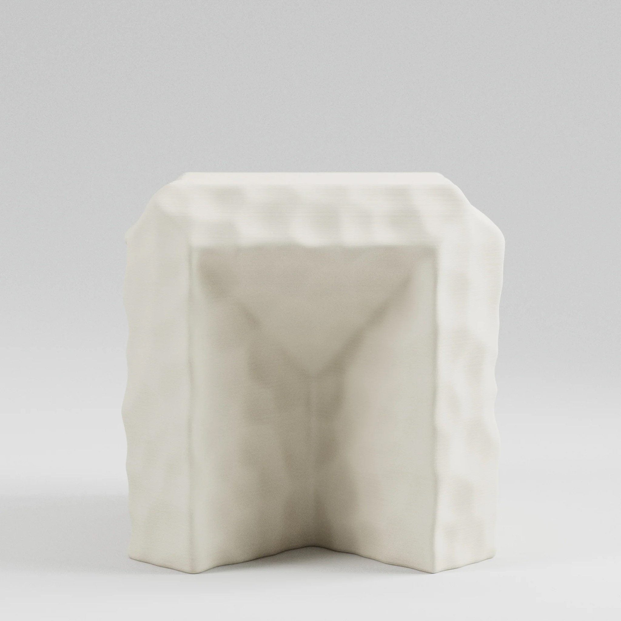 SPECIAL STUDIO Monolithic Side Table - Eggshell Matte Finish, Modern Minimalist End Table for Living Room, Bedroom, or Office Decor