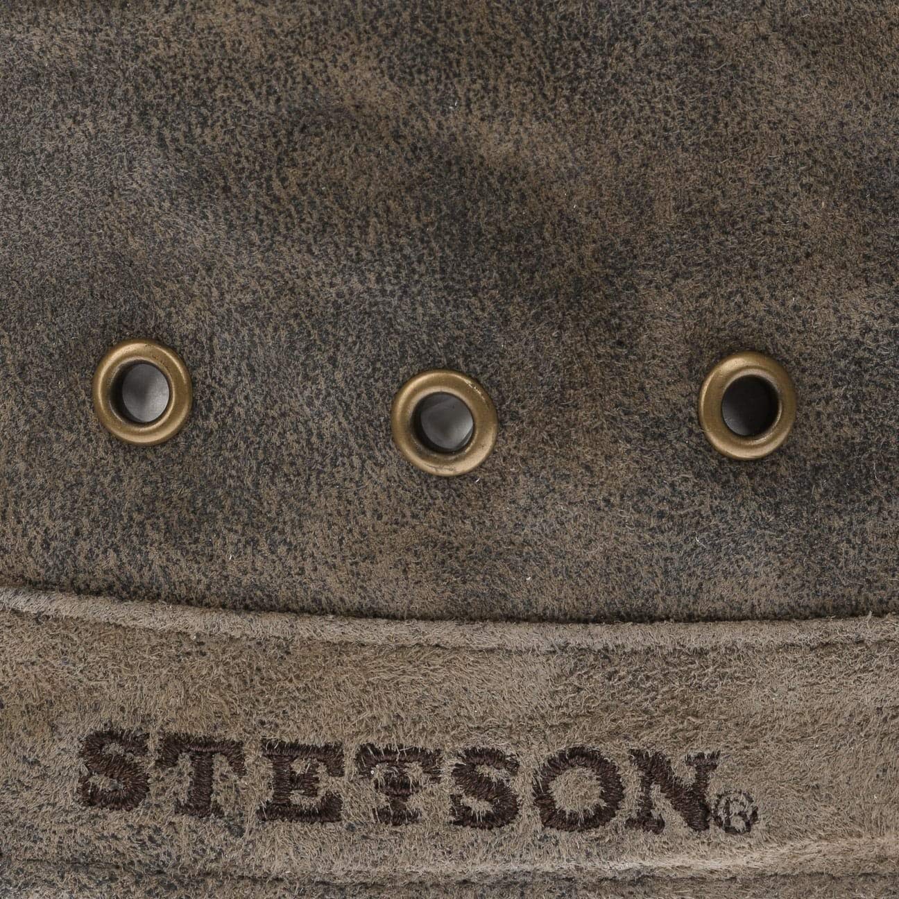 Stetson Raymore Pigskin Army Cap for Men - Durable Leather Military Style Hat | Perfect for Outdoor Adventures, Casual Wear & Military Enthusiasts
