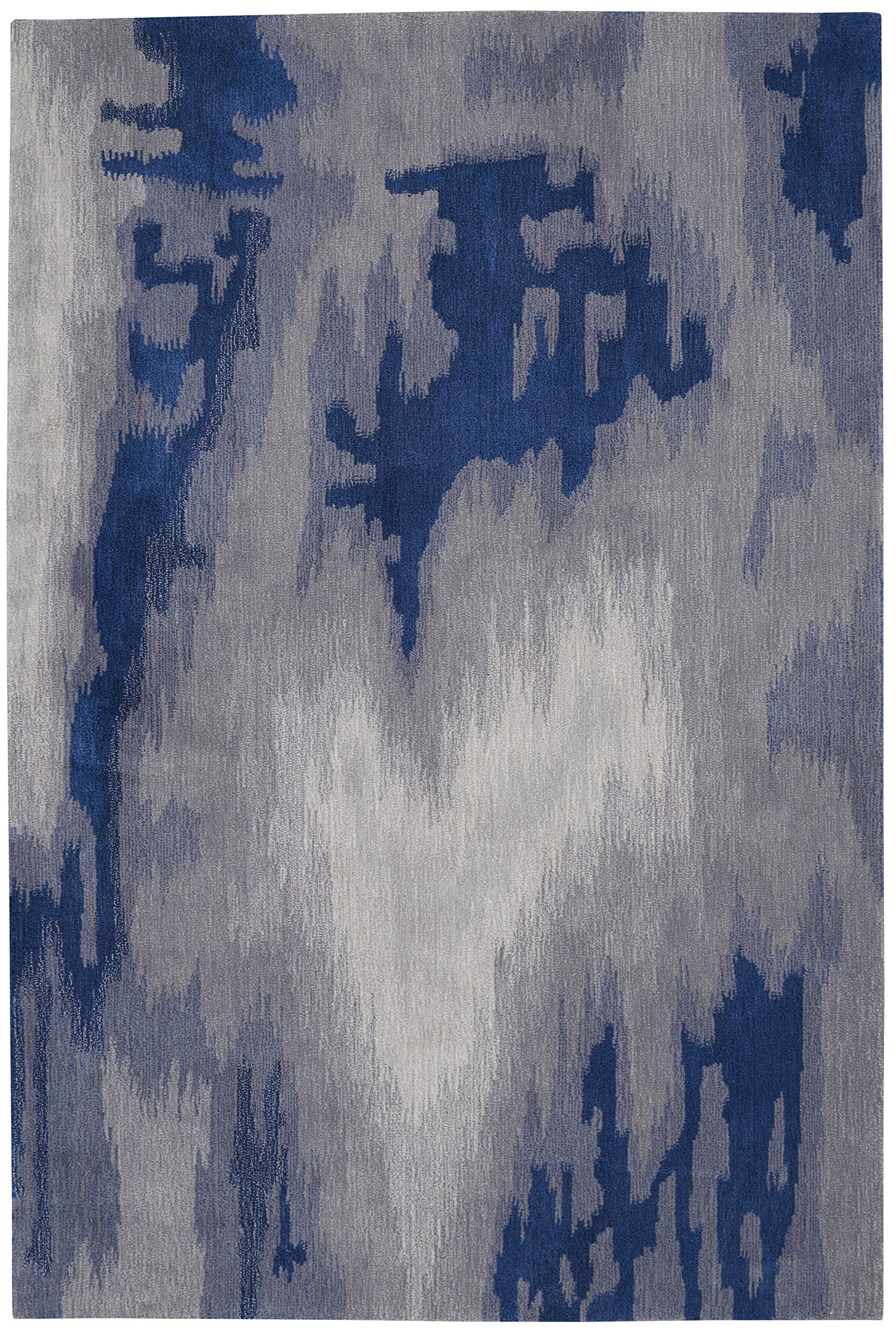 Nourison Symmetry Abstract Grey/Blue 5'3