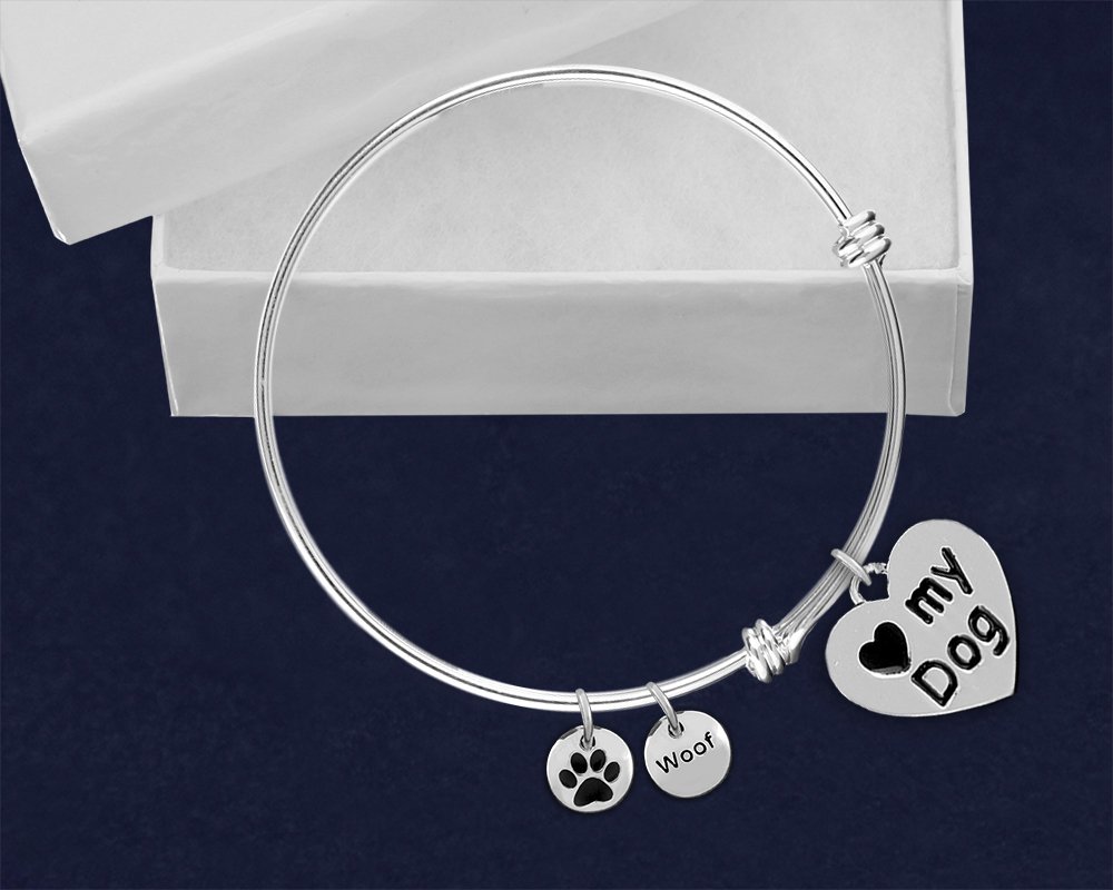 12 Pack Retractable Dog Charm Bracelets for Fundraising & Charity Events - Perfect for Pet Lovers & Animal Welfare Causes