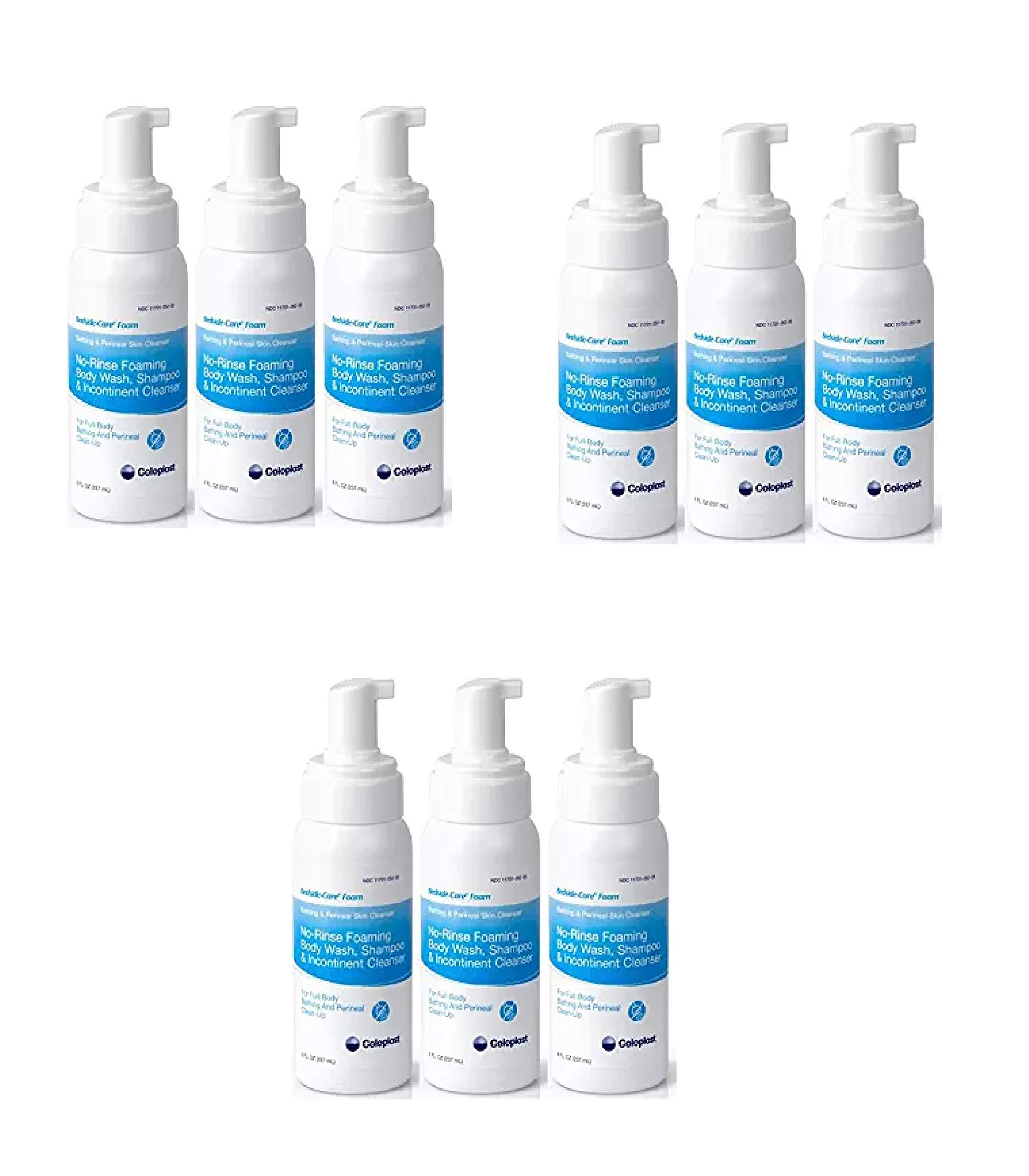 Coloplast No-Rinse Foaming Cleanser for Bedside & Perineal Care - 8oz (3-Pack) | Gentle Skin Cleansing for Elderly, Post-Surgery & Incontinence Care