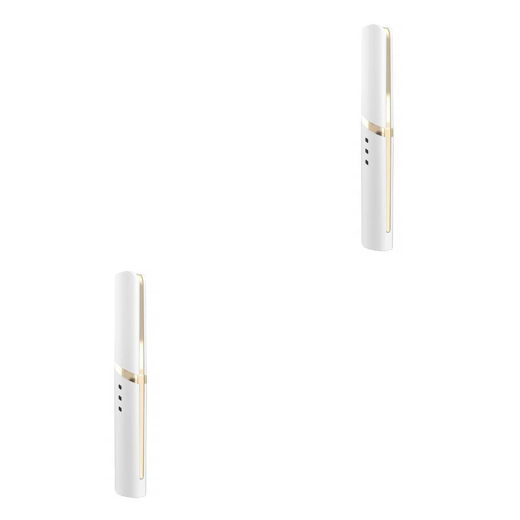 YUSSEQDD 2 Pack Electric Heated Eyelash Curler with 3 Temperature Settings - White | Perfect for Home, Travel & Professional Makeup Application