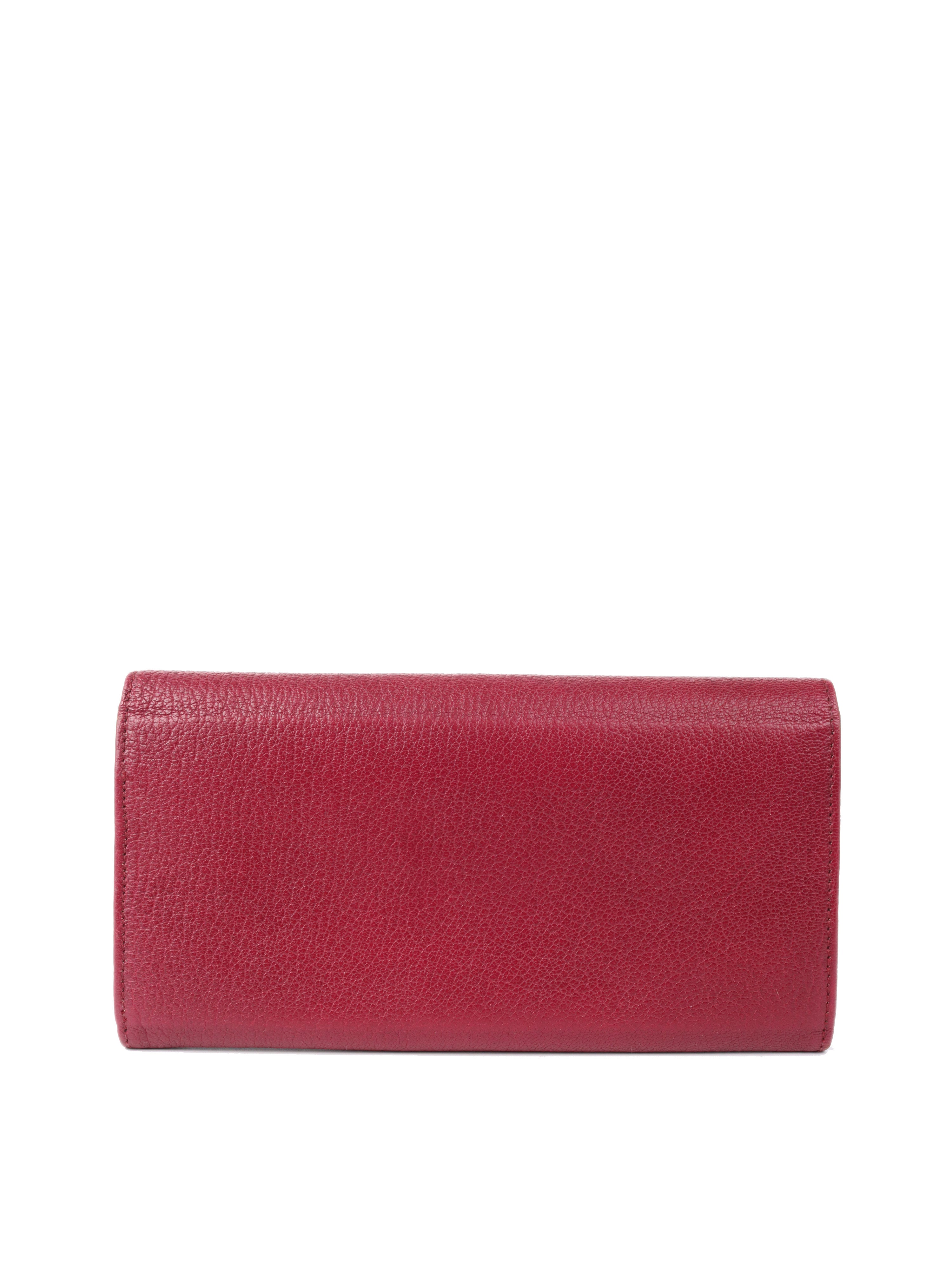 Balenciaga Bordeaux City Burgundy Long Leather Wallet for Women - Stylish RFID Blocking Luxury Wallet for Everyday Use, Travel & Shopping