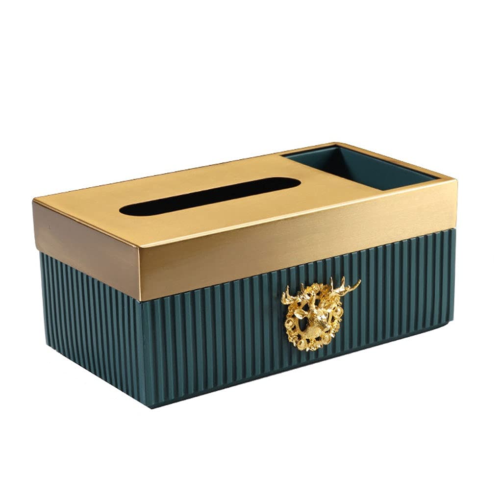 Creative Multifunctional Tissue Box Cover with Remote Control Storage - Green Home Decor for Living Room, Bedroom & Office | Stylish & Practical Tissue Holder Case