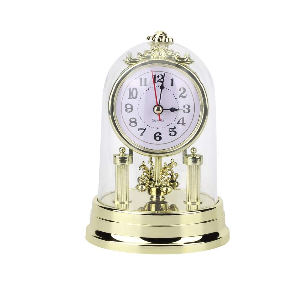 WODMB Vintage European Retro Table Clock - Silent Non-Ticking Alarm Clock for Office Desk, Living Room Decor, Bedroom & Home Decoration | Perfect Gift Idea