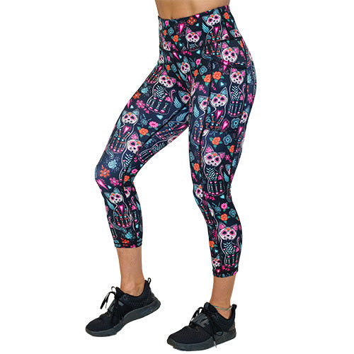 Spookitty Halloween Cat Print Leggings - Cute & Comfortable Women's Yoga Pants for Costume Party, Cosplay & Everyday Wear
