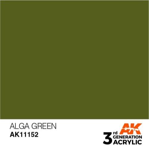 AK Interactive AK11152 Alga Green Acrylic Paint - 17ml Bottle (3rd Generation) - Perfect for Model Kits, Miniatures & Scale Modeling Projects