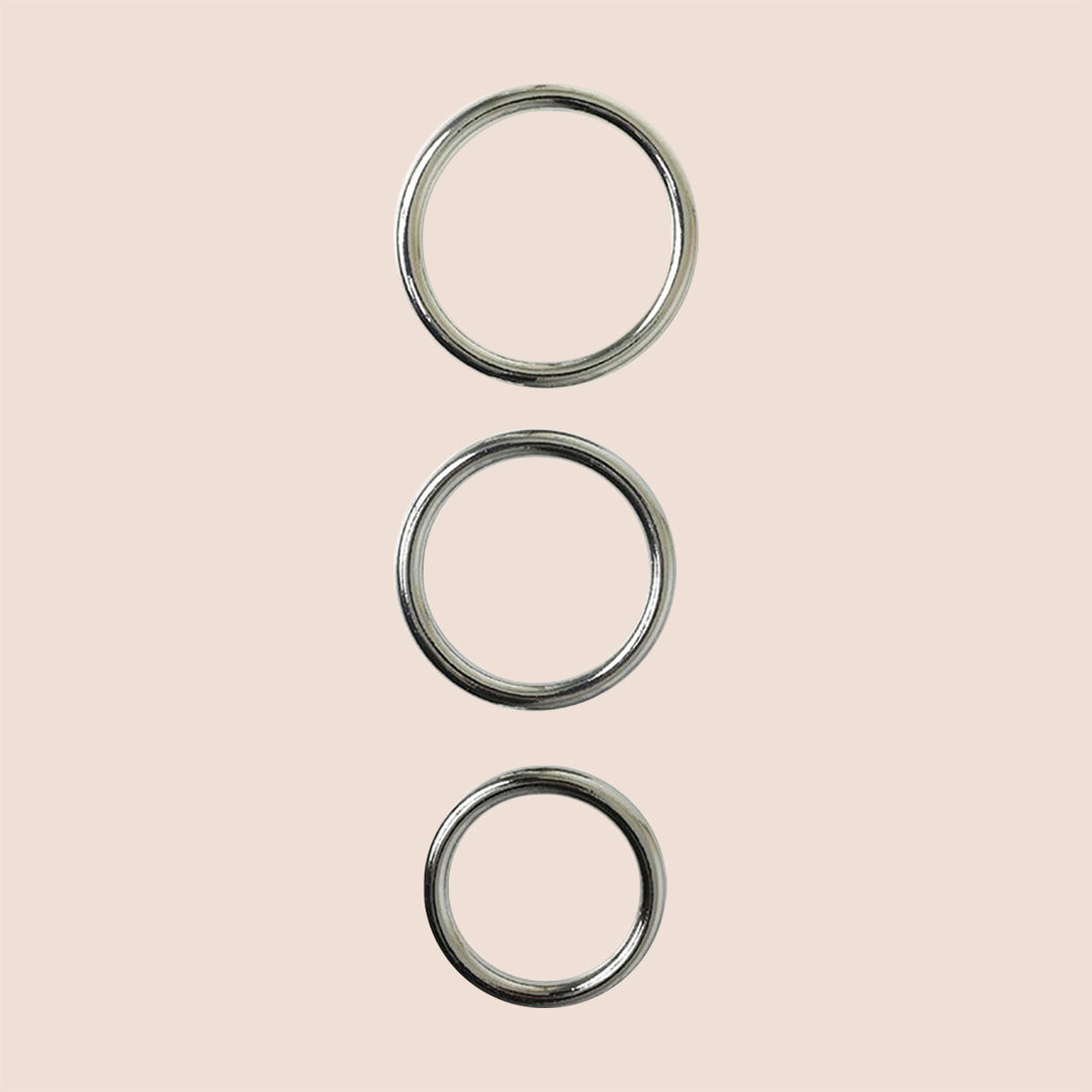Sportsheets Seamless Metal O-Ring 3 Pack - Interchangeable Harness Rings for BDSM, Bondage & Sex Swing Accessories - Perfect for Straps, Cuffs & Adult Toy Attachments