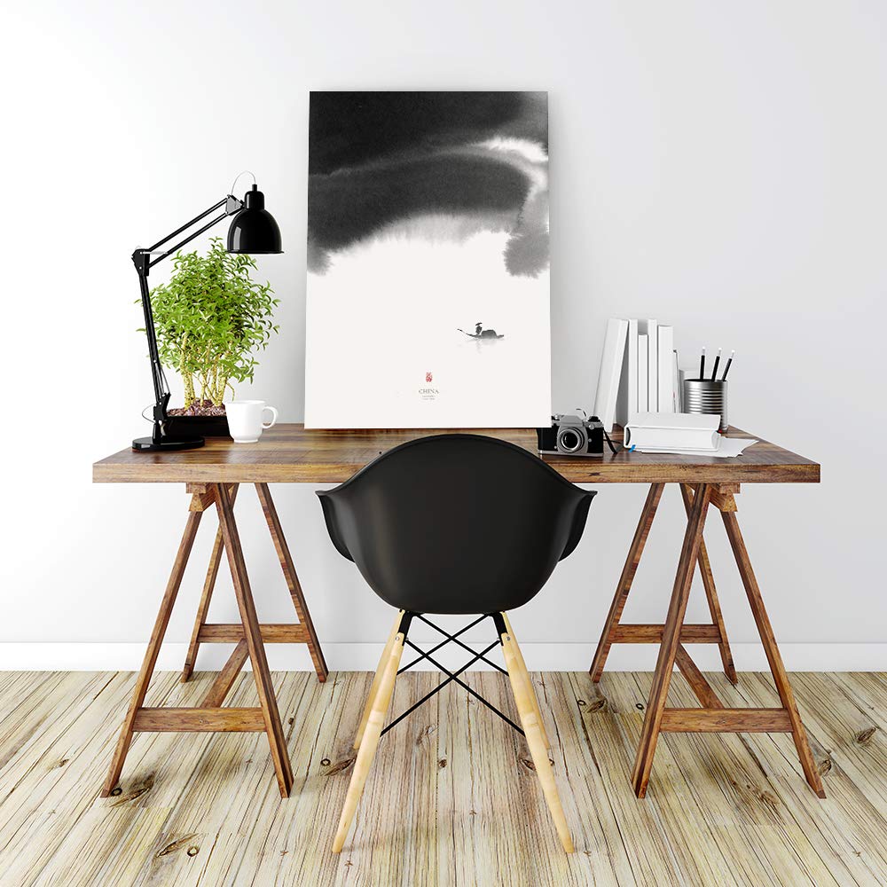 Wall26 Canvas Wall Art Ink and Wash Painting - 12x18 Inches Framed Canvas Prints for Bedroom, Living Room, Office, and Home Decor