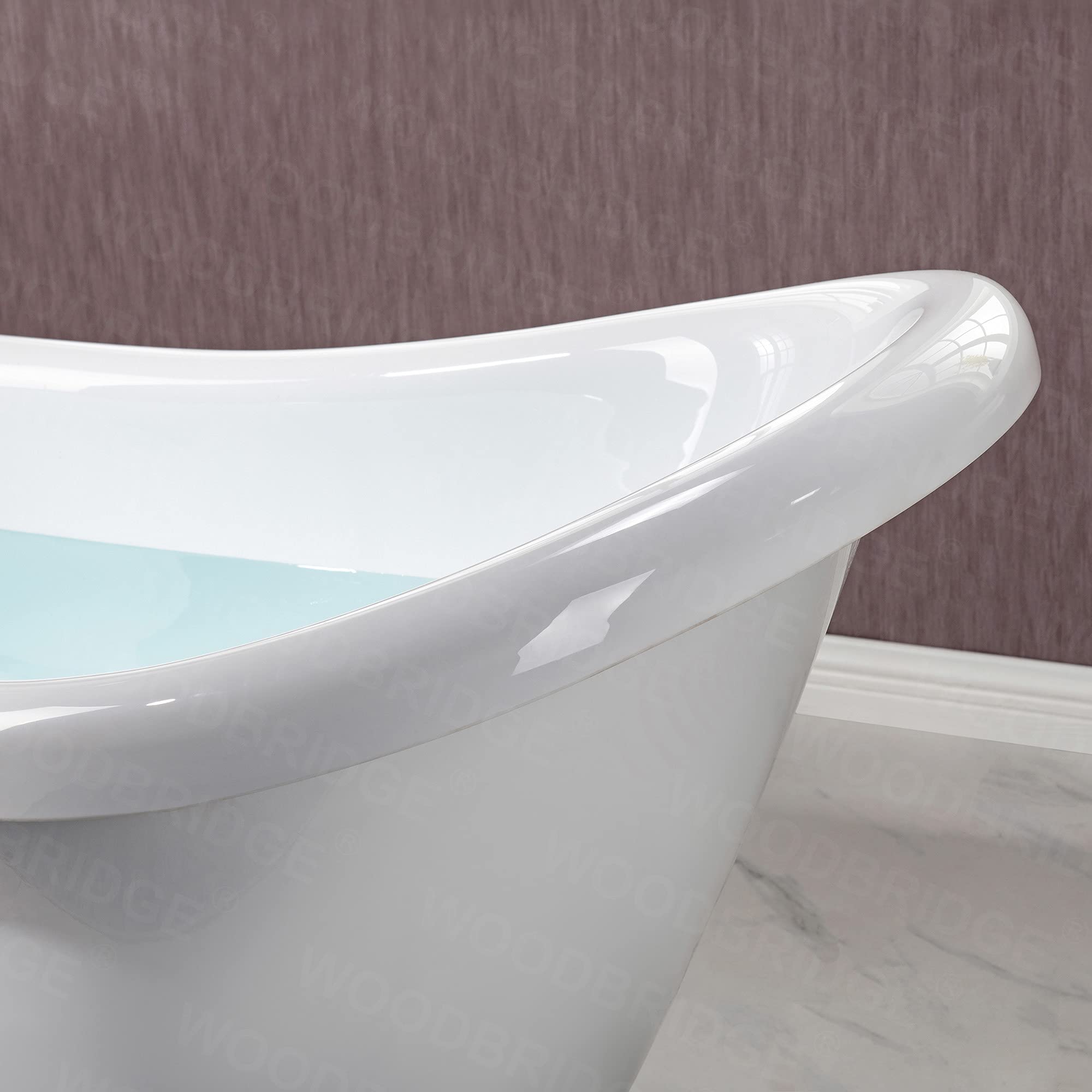 WOODBRIDGE B0021 Oil Rubbed Bronze Bathtub with ORB Feet & Drain - Freestanding Soaking Tub for Luxury Bathroom & Spa Relaxation