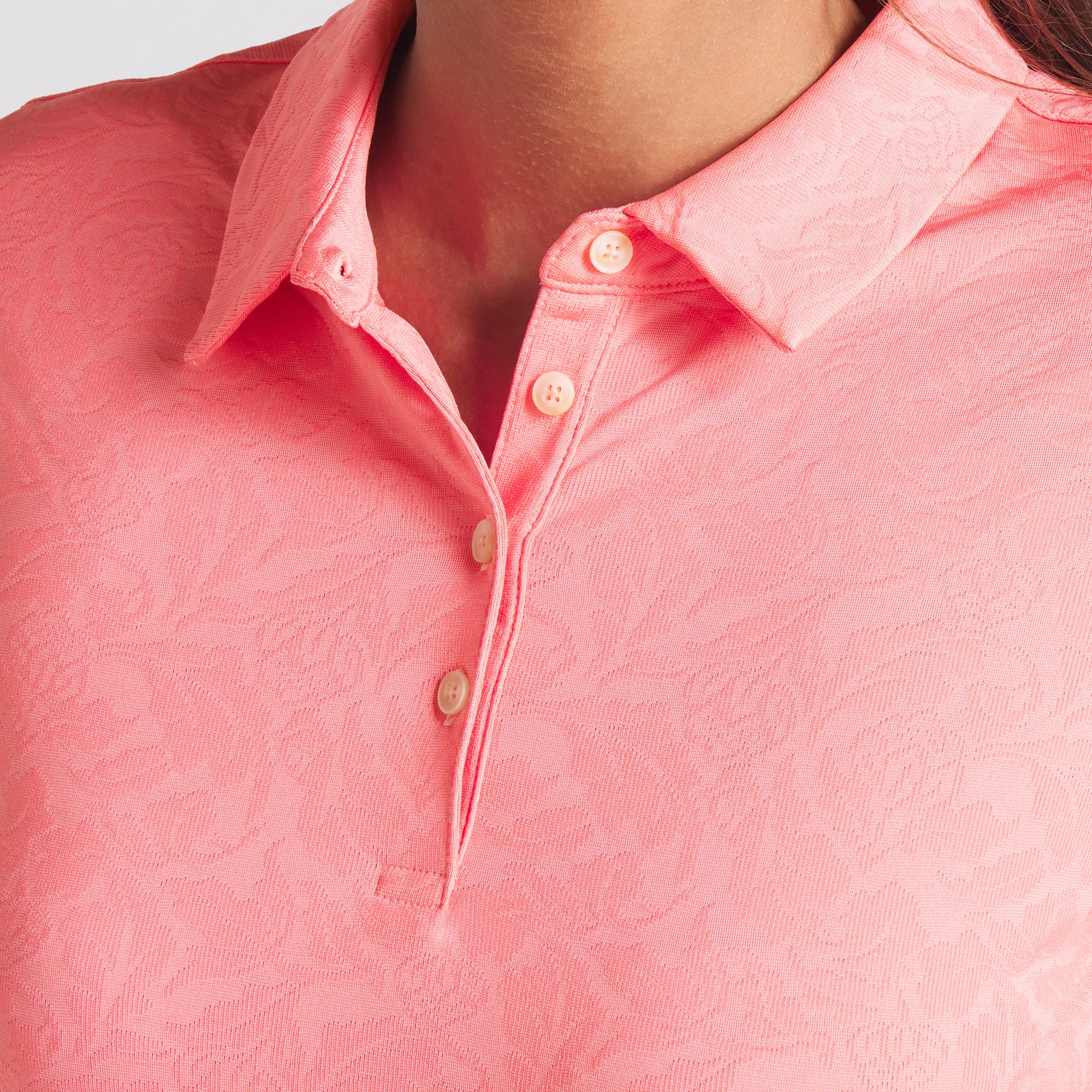 Women's MATTR Lianas Jacquard Golf Polo Shirt - Breathable Moisture-Wicking Performance Top for Golf, Tennis & Casual Wear