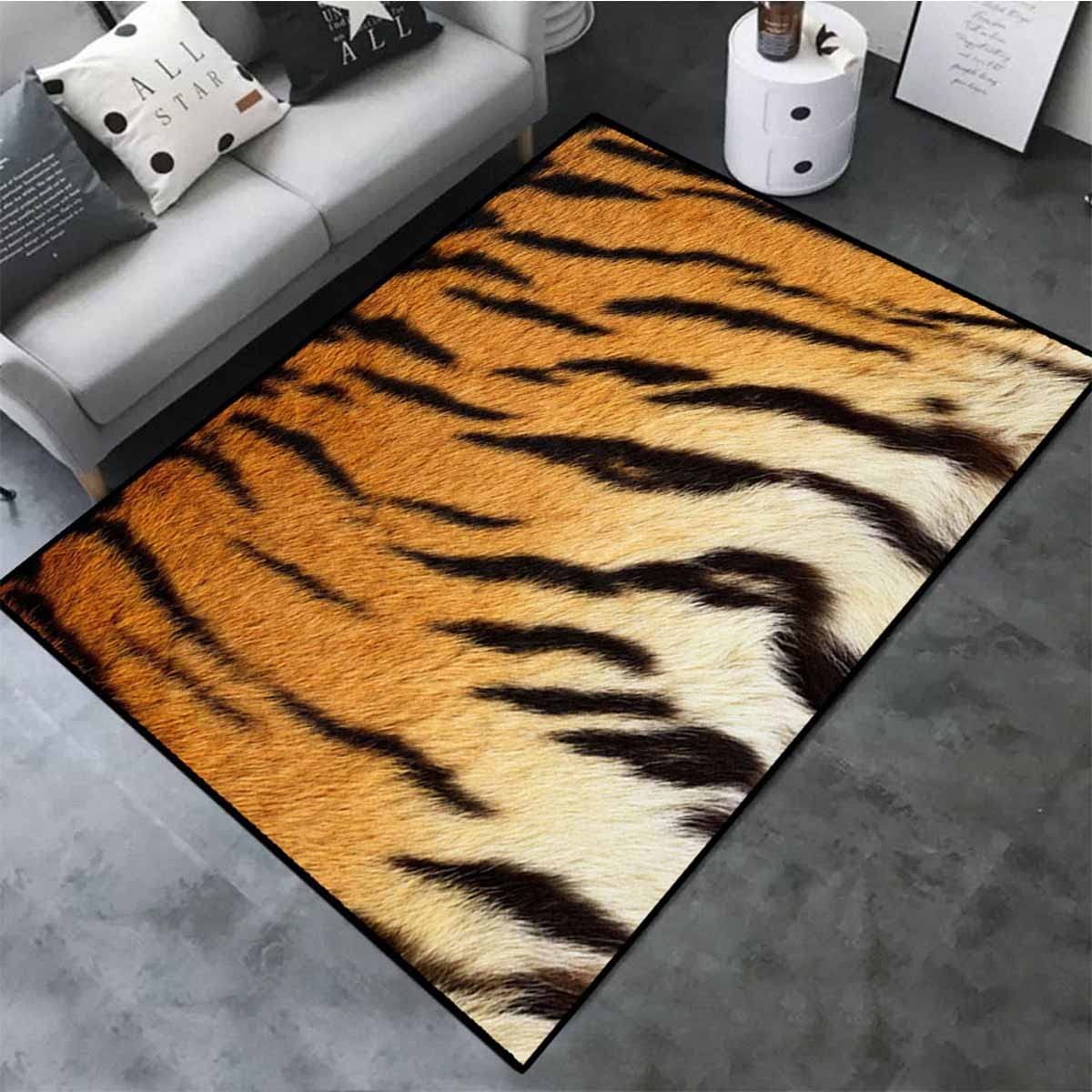 Faux Zebra Print Rug - Animal Print Area Rug for Living Room, Bedroom, Office & Kids Room | Soft & Durable Leopard/Tiger/Cheetah Design Carpet (6'7