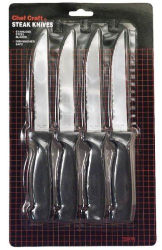 Premium 4-Piece Steak Knife Set - Sharp Stainless Steel Blades for Perfect Cuts - Ideal for BBQ, Dinner Parties & Home Kitchen Use