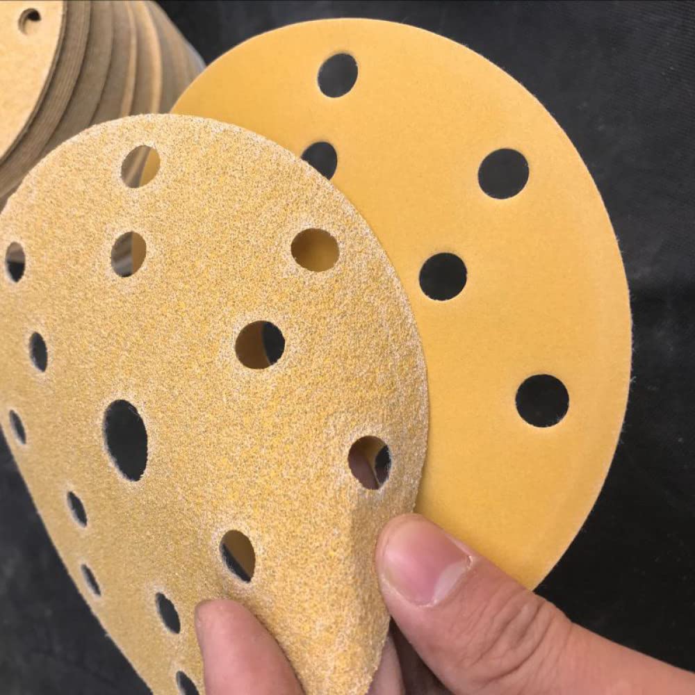 100-Pack 6-Inch 15-Hole Round Sanding Discs (80-600 Grit) for Festool Sanders – Premium Flocking Abrasive for Car Polishing & Wood Sanding – Ideal for Auto Detailing & DIY Projects