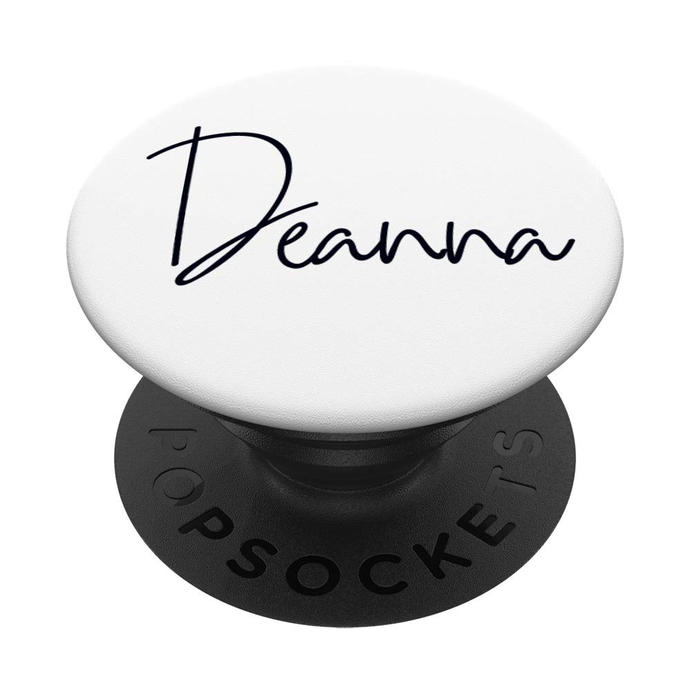 Deanna Name Custom PopGrip - Swappable Phone Grip for iPhone, Samsung & Tablets - Personalized White Background - Perfect for Gifts, Daily Use & Travel