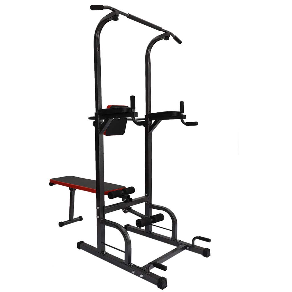 Adjustable Dip Station & Sit Up Bench - Home Gym Equipment for Pull Ups, Dips & Full Body Workout - Height Adjustable Weight Bench for Strength Training - Perfect for Home Gym, CrossFit & Bodyweight Exercises