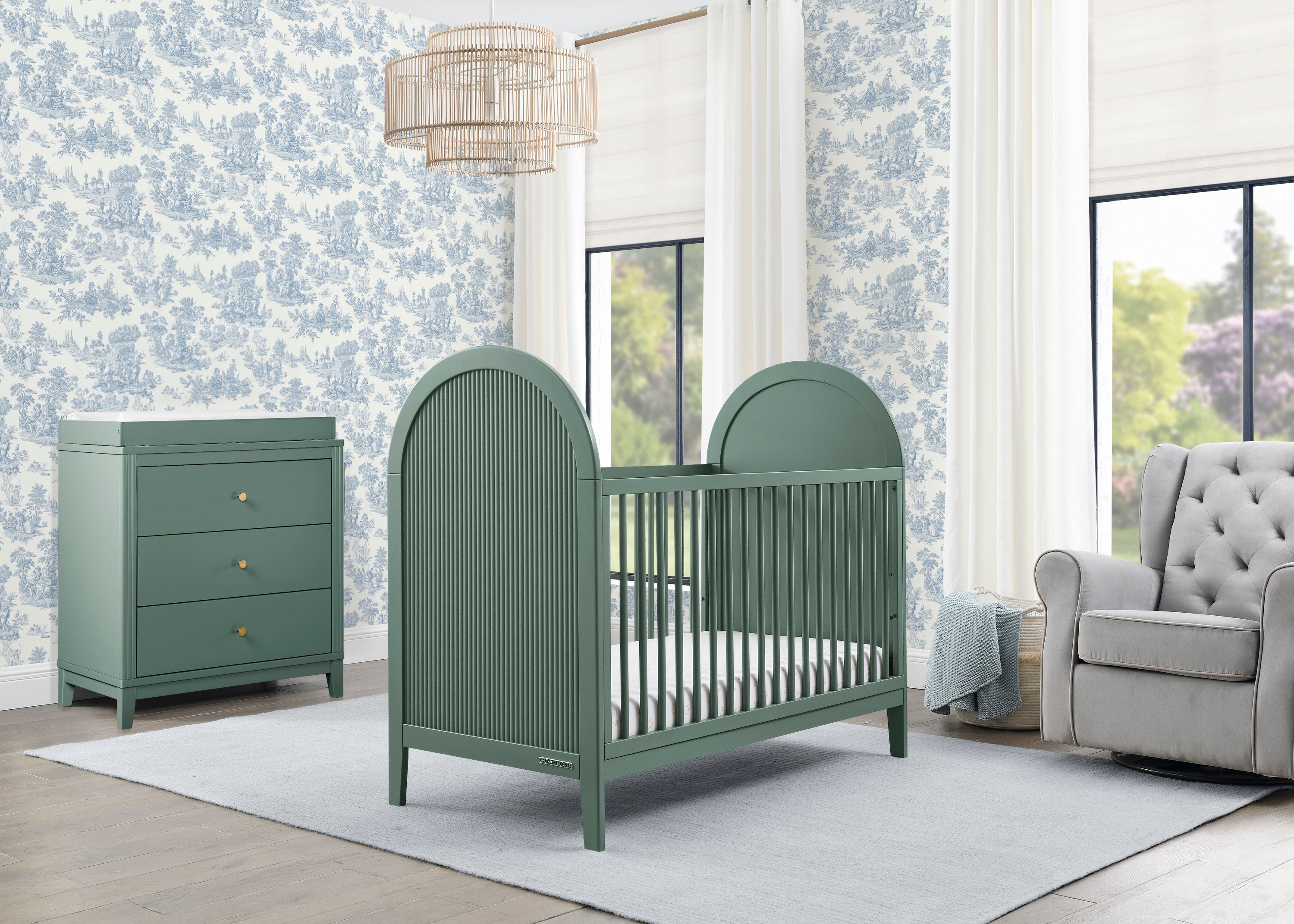 Eloise 4-in-1 Convertible Baby Crib - Toddler Bed, Daybed & Full-Size Bed Conversion - Safe Nursery Furniture for Newborns to Teens - Perfect for Bedrooms, Daycare & Guest Rooms