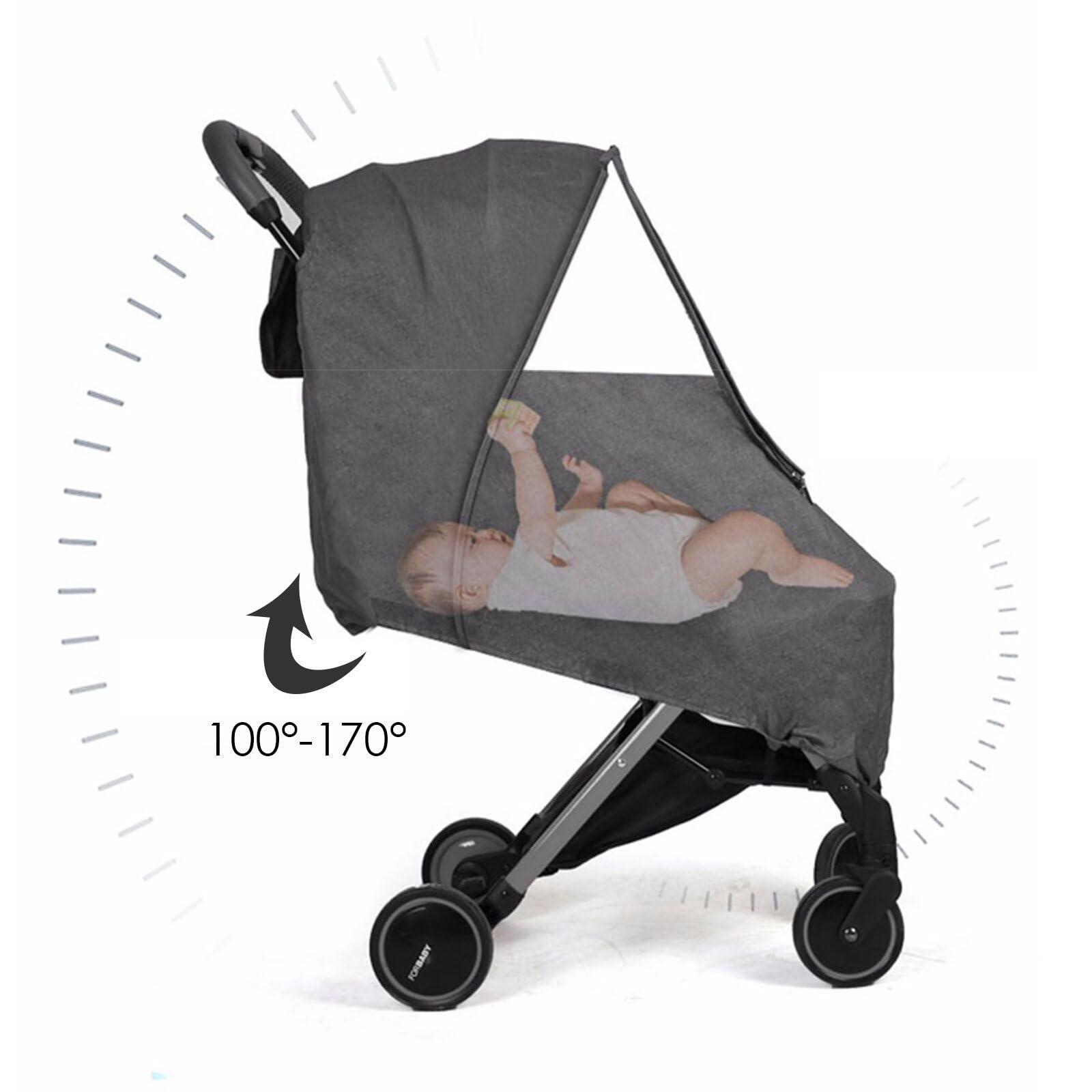 Universal Winter Baby Stroller Rain Cover - Windproof Quilted Weather Protection for Strollers & Pushchairs - Perfect for Snowy Days, Rainy Weather & Cold Wind Protection