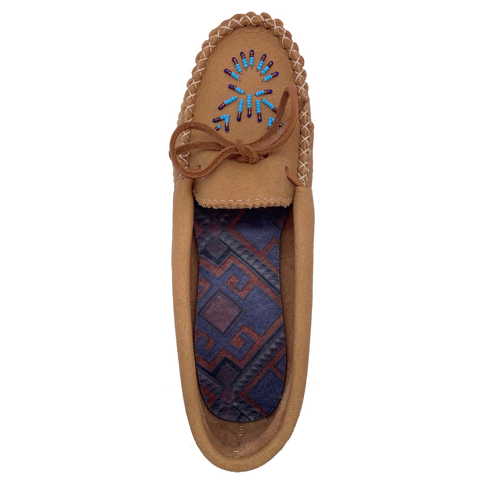 Women's Beaded Moccasin Shoes with Comfortable Rubber Sole - Perfect for Casual Wear, Indoor Slippers & Boho Fashion Outfits