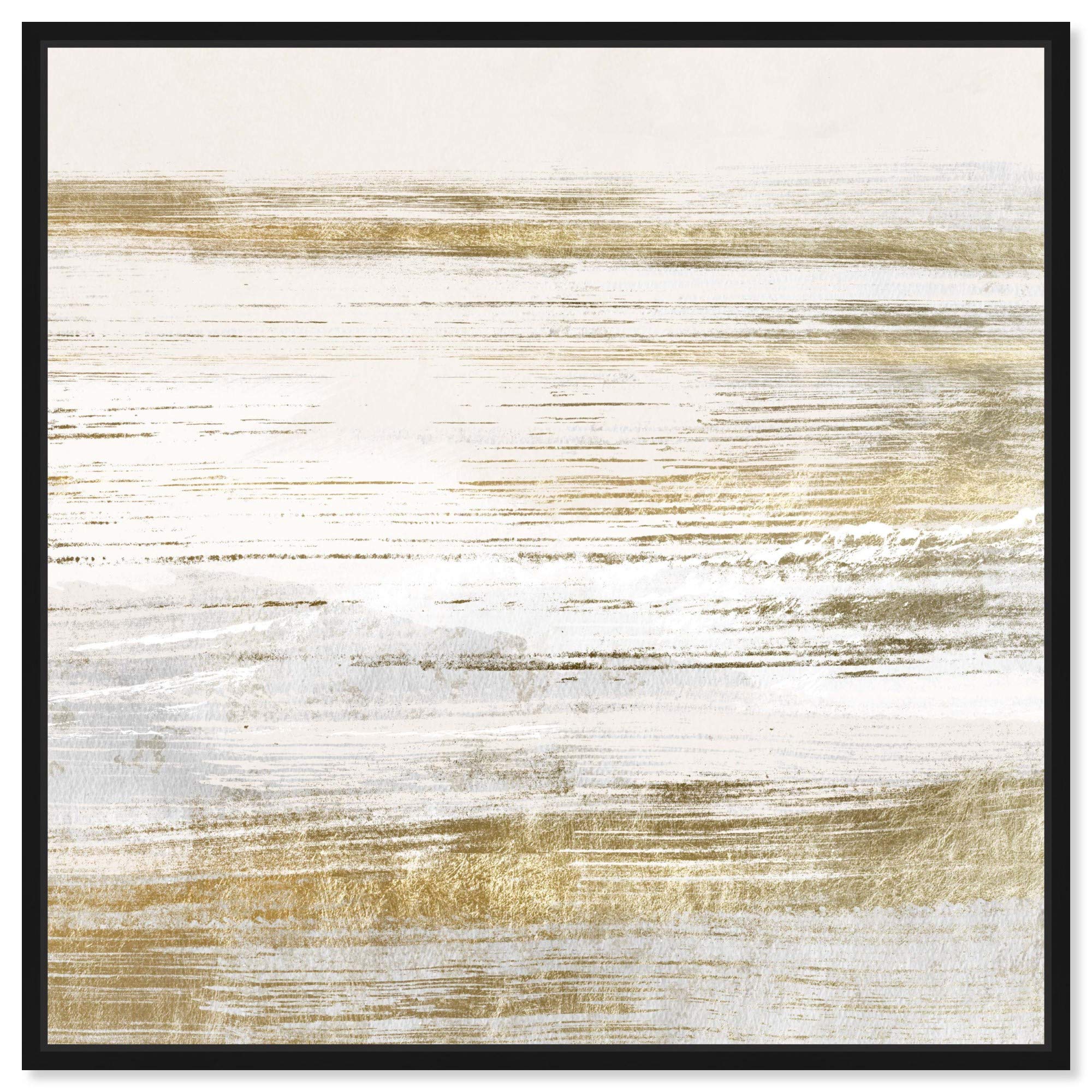 Blush Romance Gold Abstract Wall Art Canvas Print - 24x24 Inch Black Framed Home Decor by Oliver Gal Artist Co. | Perfect for Living Room, Bedroom & Office Decor