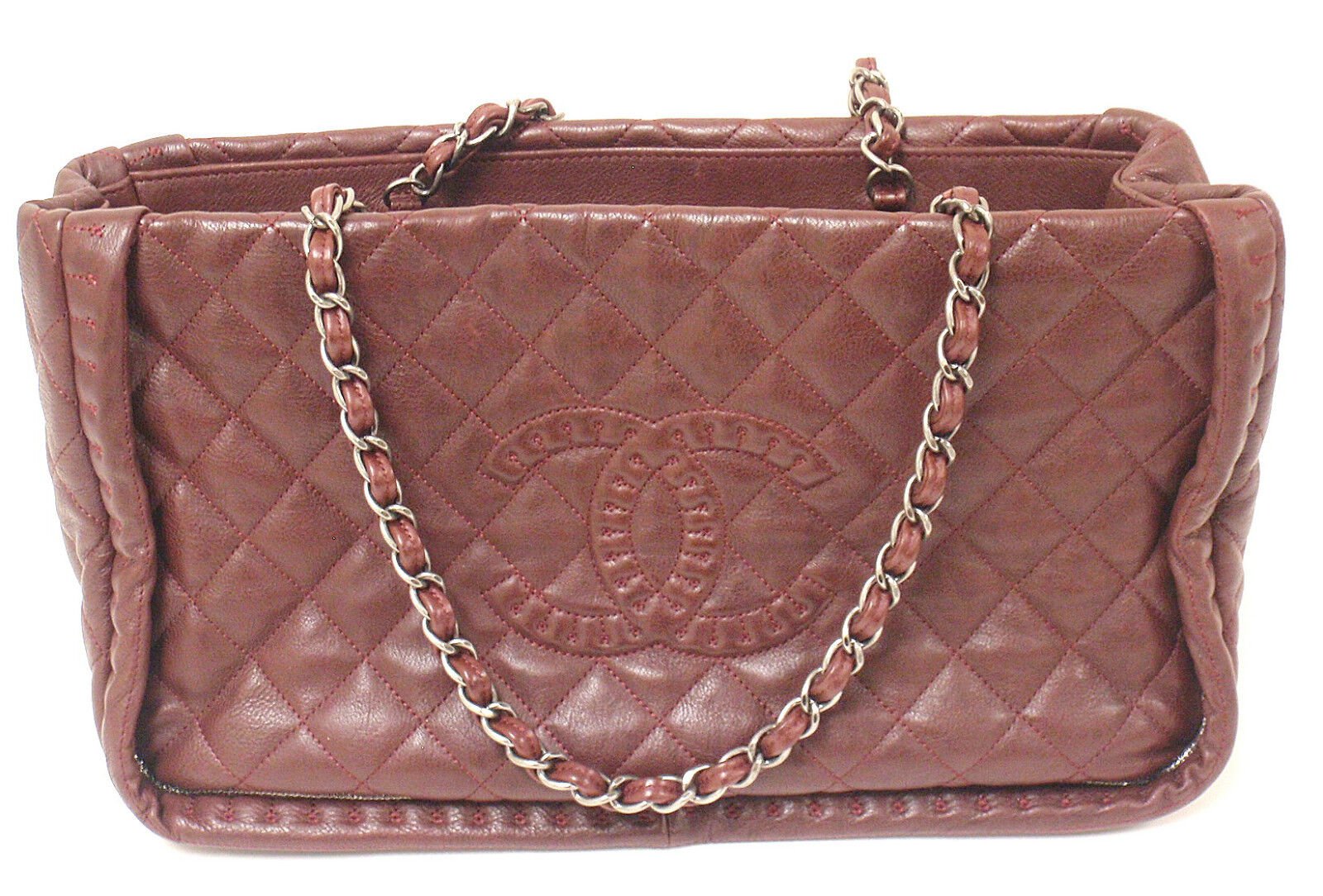 Authentic 2012 Chanel Istanbul Soft Caviar Tote Bag - Burgundy Leather Handbag for Women | Luxury Designer Purse for Work, Travel & Evening Events