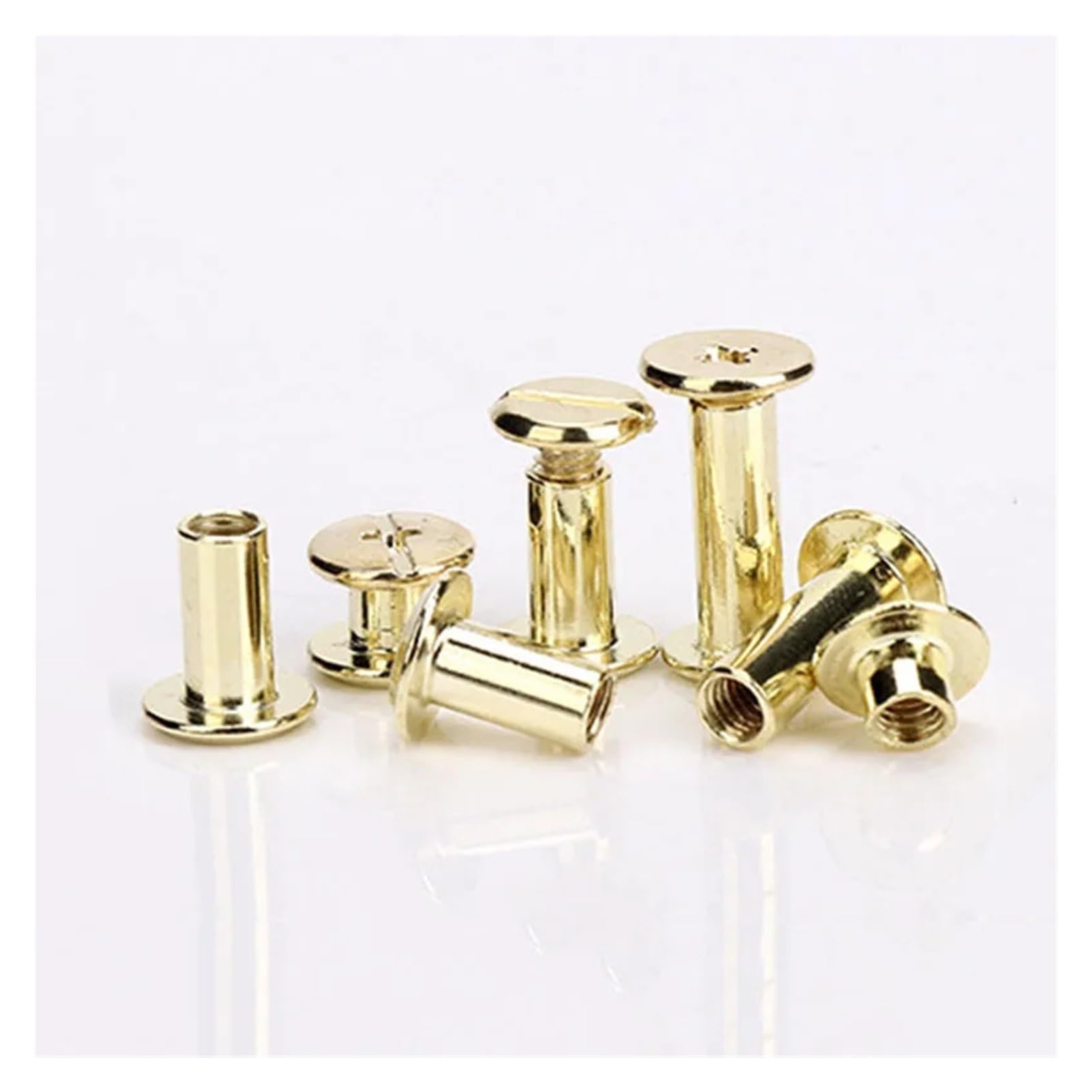 10pcs Gold Metal Binding Screws Studs Rivets for DIY Photo Album, Desk Menu, Wallet - M3 Size, 22mm - Perfect for Scrapbooking, Leather Crafting & Home Decor Projects