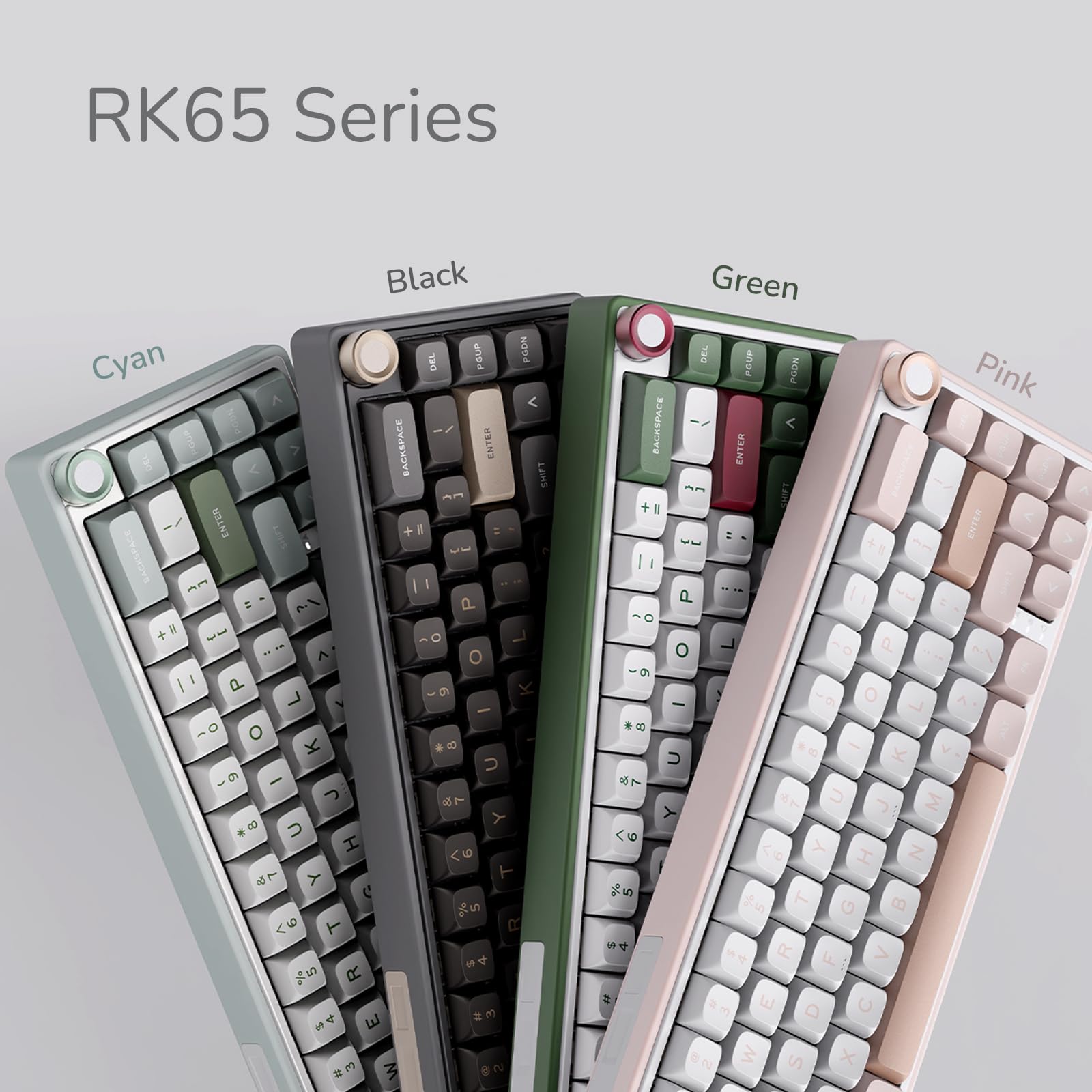 RK R65 60% RGB Mechanical Gaming Keyboard - Hot Swappable, PBT Keycaps for PC Gaming & Typing