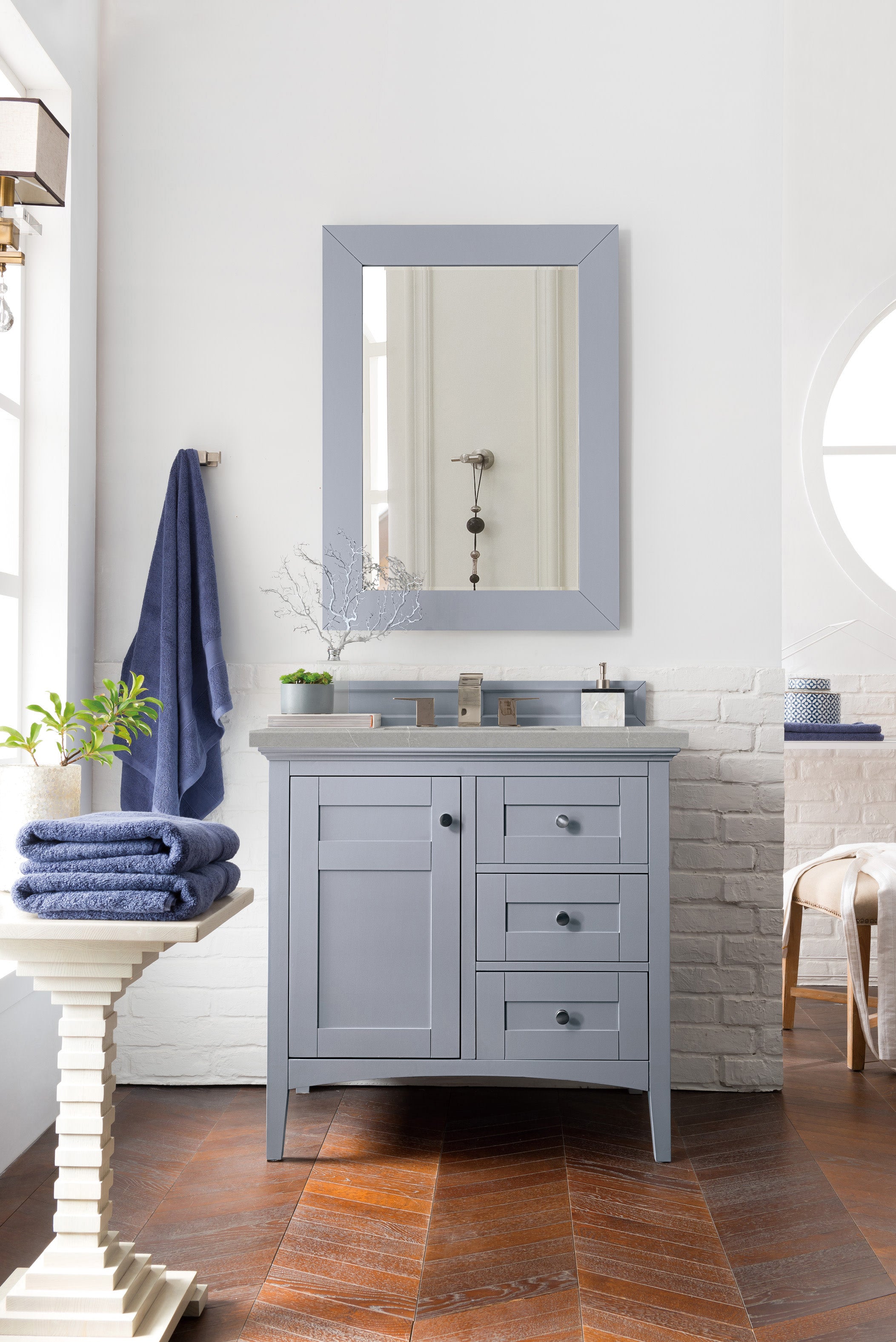 Palisades 36 Inch Single Bathroom Vanity Set with 3CM Eternal Serena Quartz Top in Silver Gray - Perfect for Modern Master Bathrooms & Guest Bathroom Renovations