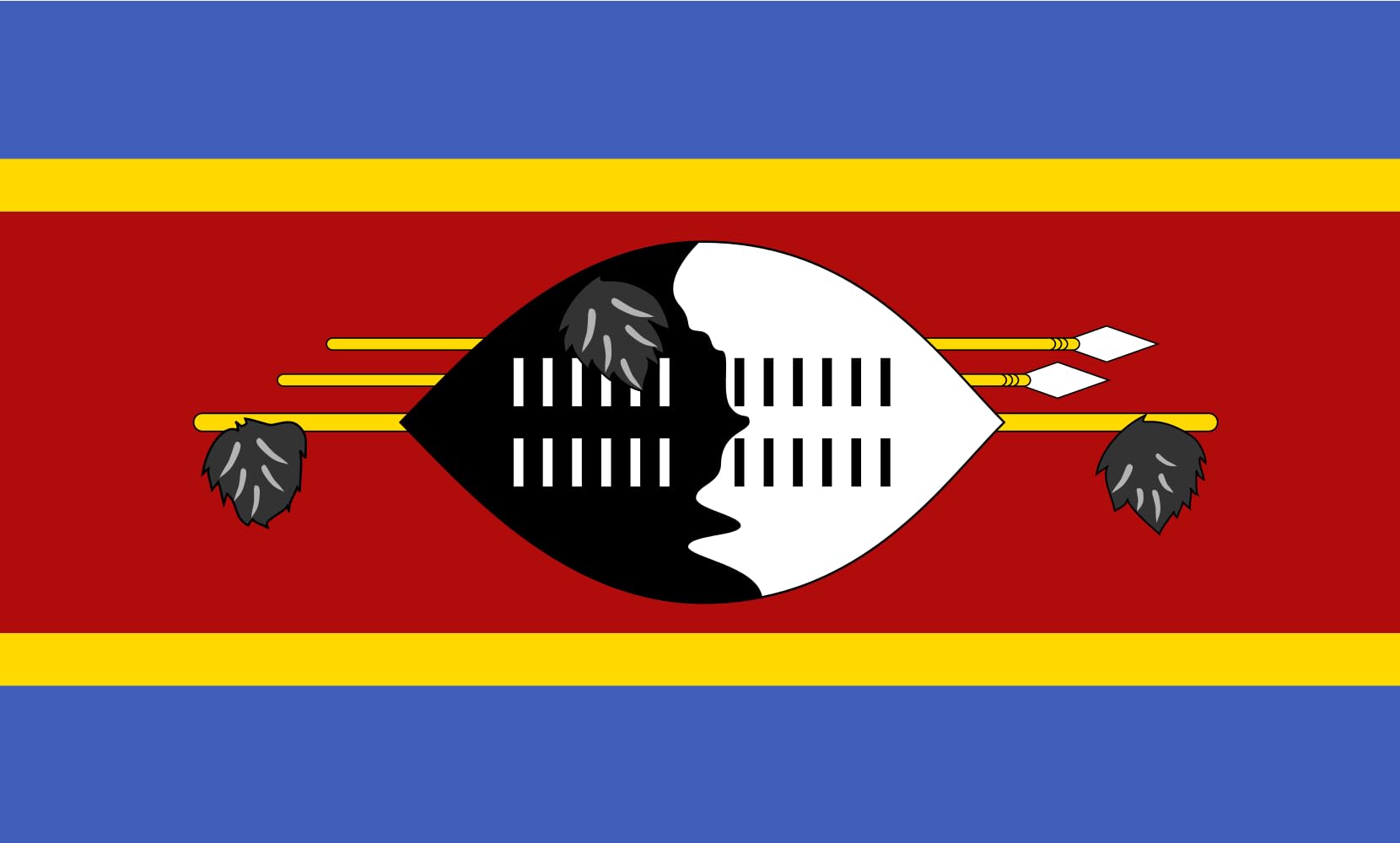 Large Swaziland Flag 120x200cm (4x7ft) | Premium Outdoor Landscape Flag 2.4m² (26sqft) | 100% Made in Germany | Durable for Patio, Garden & Sports Events