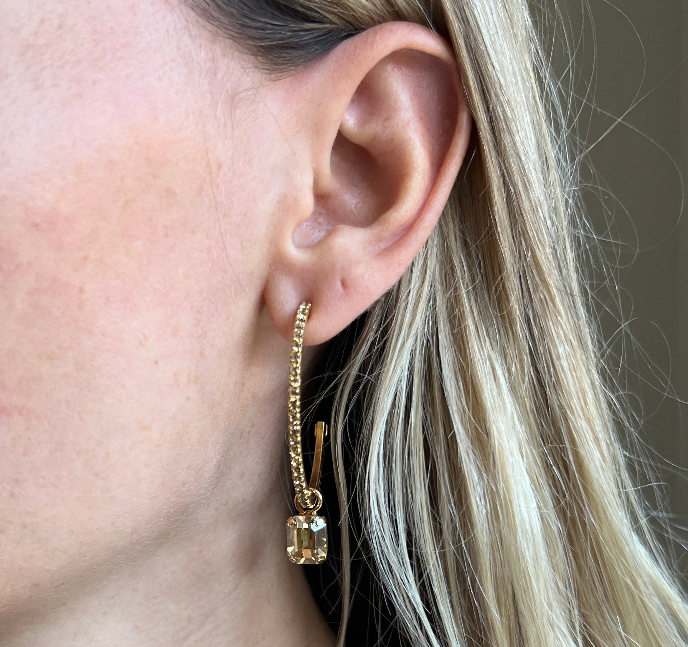 Lydia Loop Earrings - Golden Shadow Hoop Earrings for Women, Elegant Dangle Earrings for Everyday Wear, Party & Special Occasions