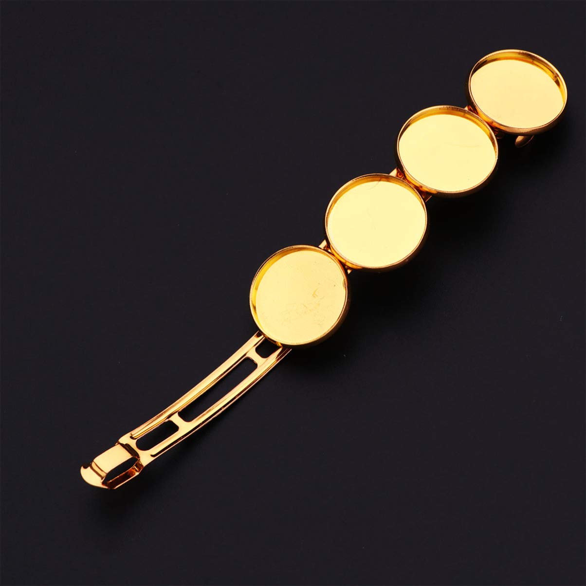 EXCLUZO 10pcs Elegant Hair Clips Set - Sparkly Round Metal Spring Hairpins, Ponytail Holders & Barrettes for Women (Golden) | Perfect for Weddings, Parties & Everyday Hairstyling