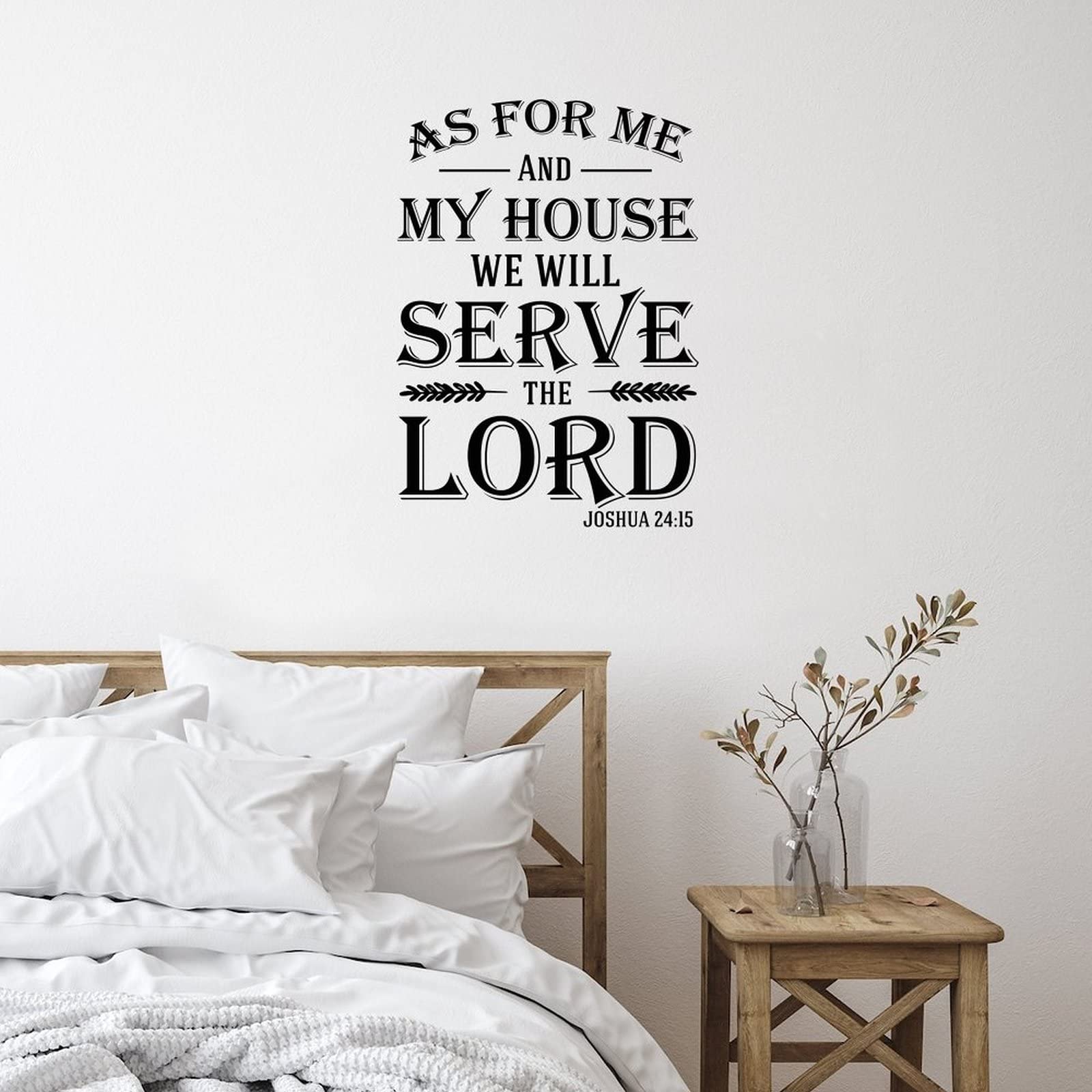 Inspiring 'As for Me and My House We Will Serve The Lord' Vinyl Wall Decal - Bible Verse Home Decor for Living Room, Bedroom & Nursery - Motivational Christian Wall Art Sticker for Faith-Based Interior Design
