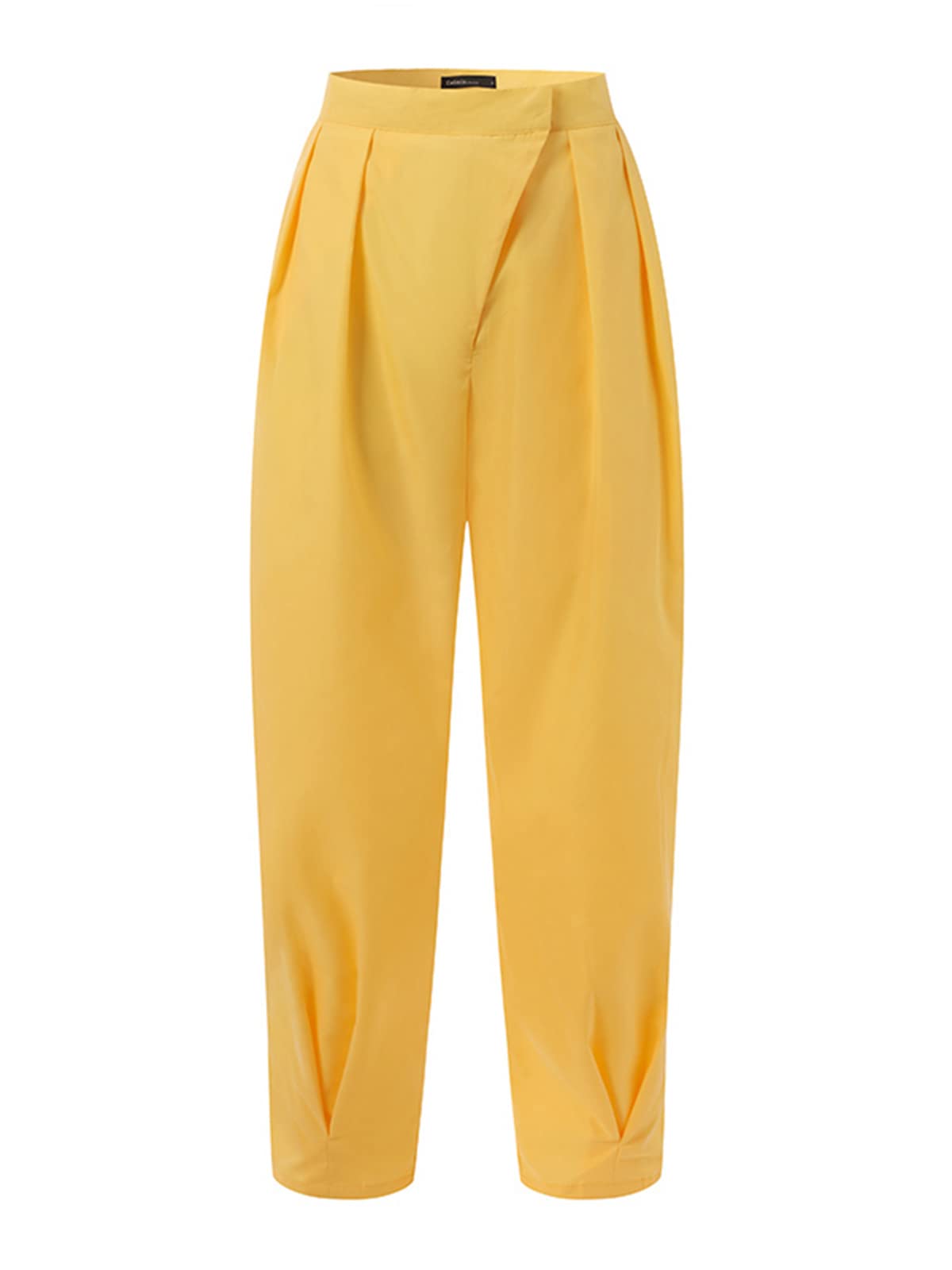 Celmia Women's High Waist Casual Work Pants - Office Pleated Elastic Waist Paper Bag Trousers with Pockets | Perfect for Business, Office & Professional Wear