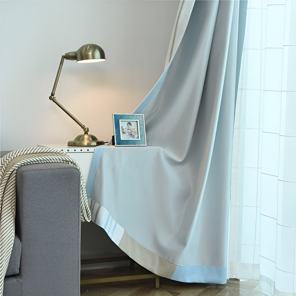 Gisselle Color Blocking Blackout Curtains - Custom Room Darkening Window Drapes for Bedroom & Nursery | Noise Reducing & Light Blocking for Better Sleep