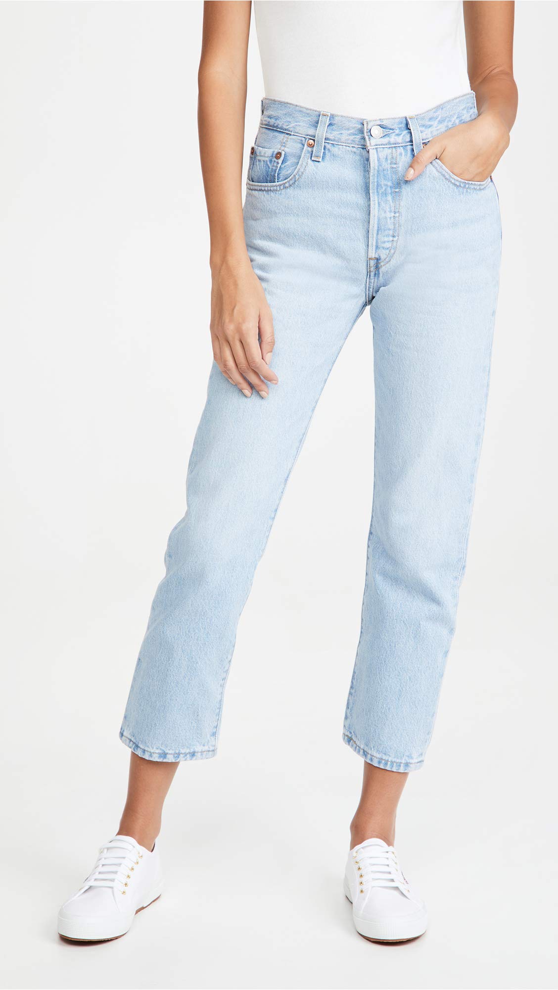 Levi's Women's Premium 501 Crop Jeans - High Waist Straight Leg Denim Pants for Casual Wear & Everyday Outfits