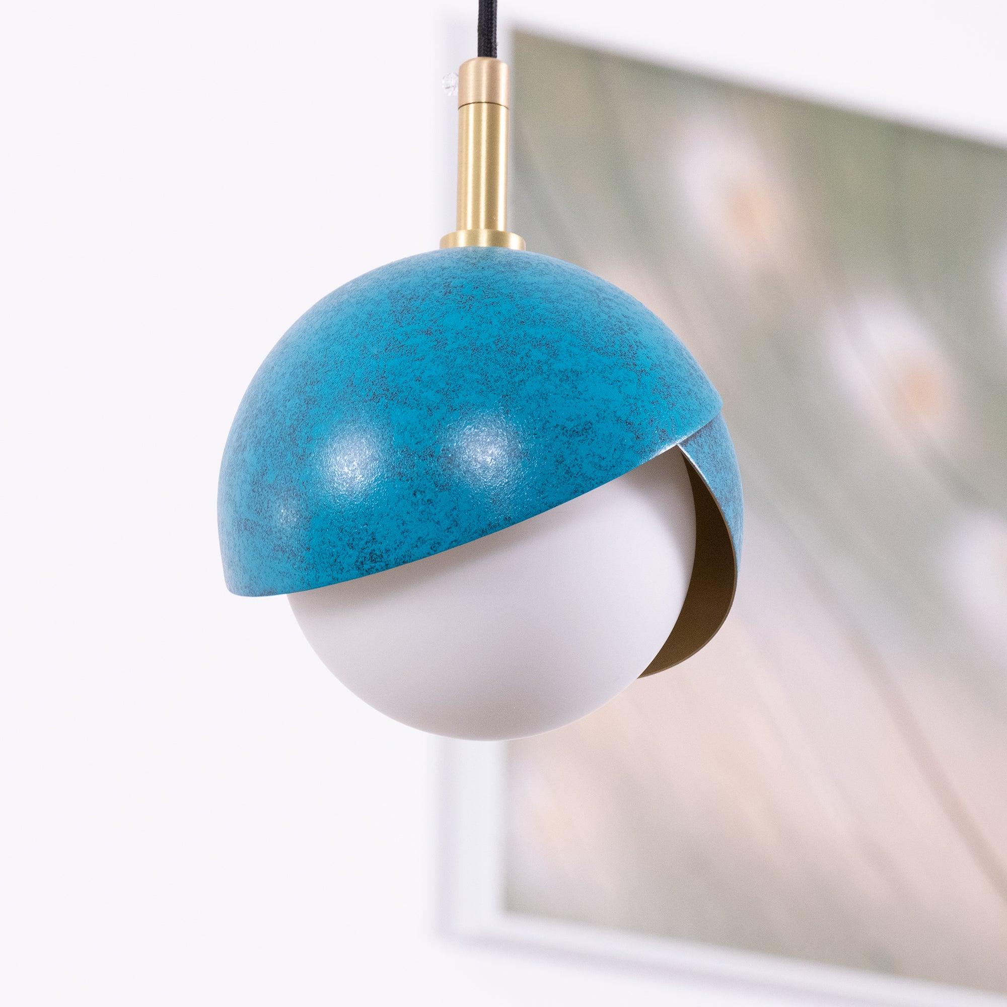 Blue Drop Pendant Light - Modern Glass Hanging Chandelier for Kitchen Island, Dining Room & Bedroom Lighting Decor