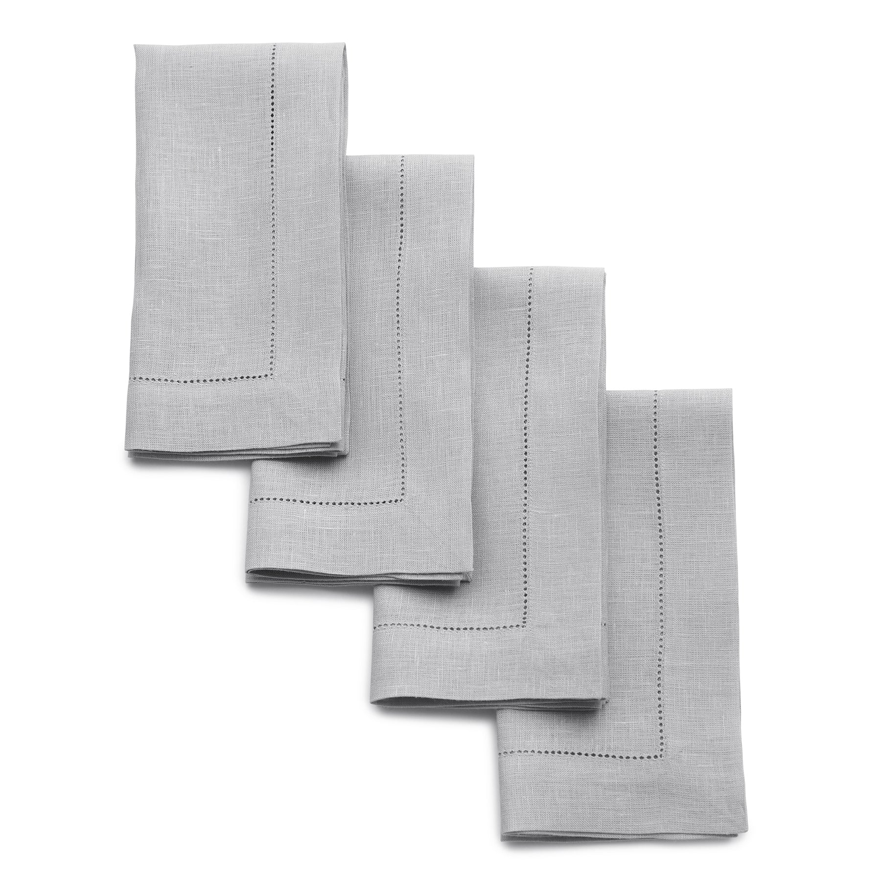 Premium Classic Hemstitch Napkins - 100% Cotton Linen Dinner Napkins for Formal Dining, Weddings & Special Occasions