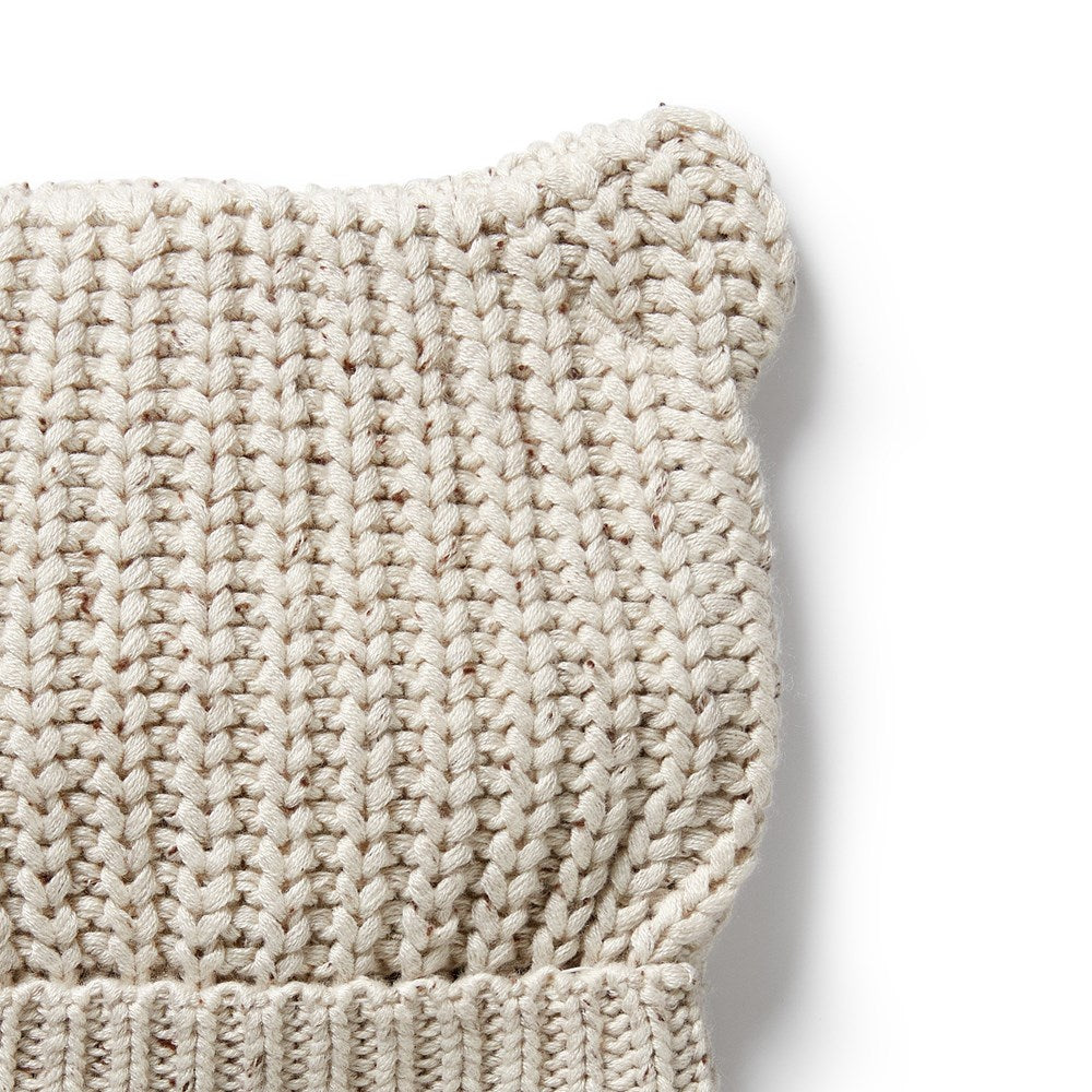 Organic Knitted Bear Hat - Soft & Warm Winter Beanie for Babies & Toddlers - Perfect for Outdoor Activities, Photoshoots & Gifts