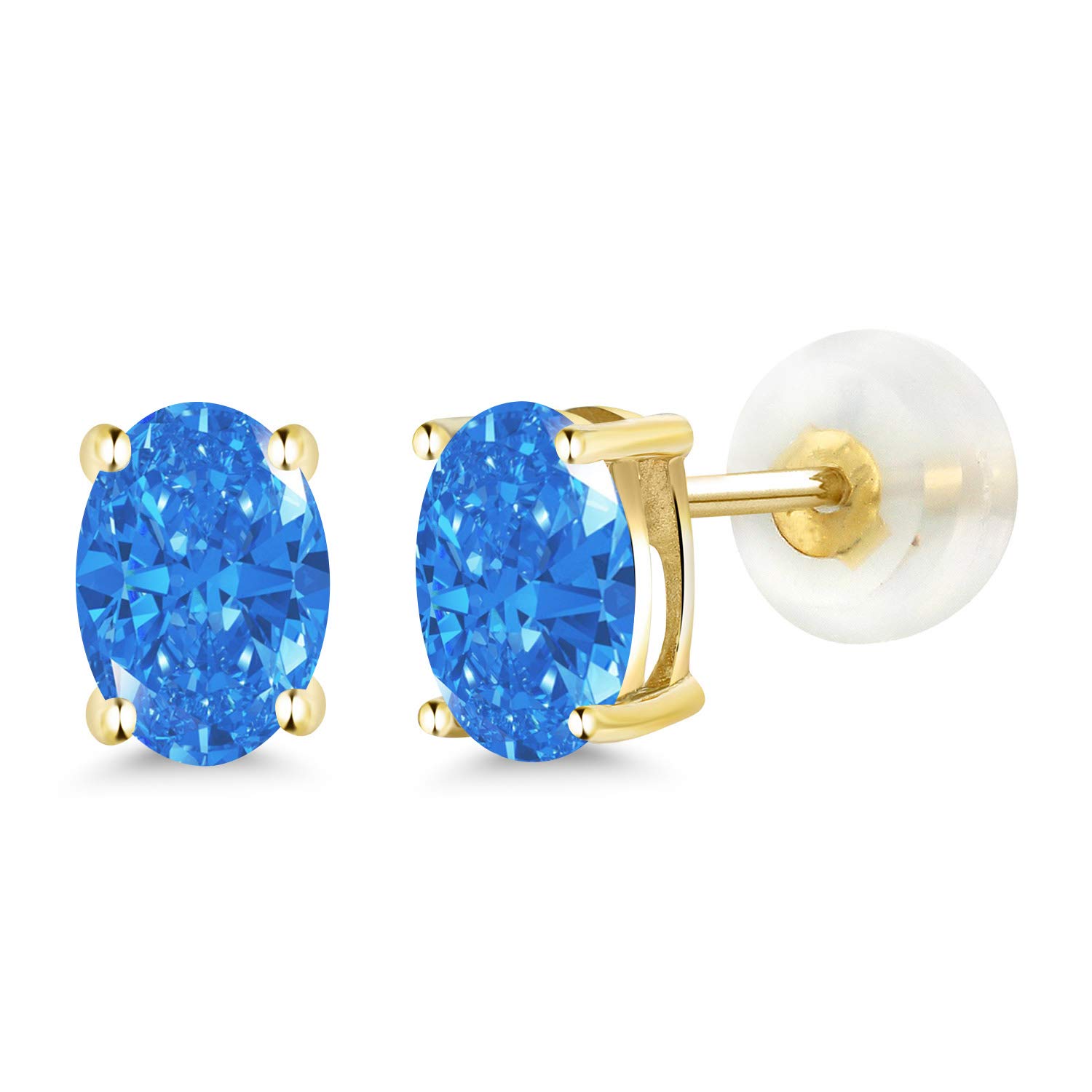 14K Gold Oval Gemstone Stud Earrings for Women & Men | 6x4mm Birthstone Jewelry | Fine Gifts for Her, Mom, Wife | Perfect for Birthdays, Anniversaries & Special Occasions