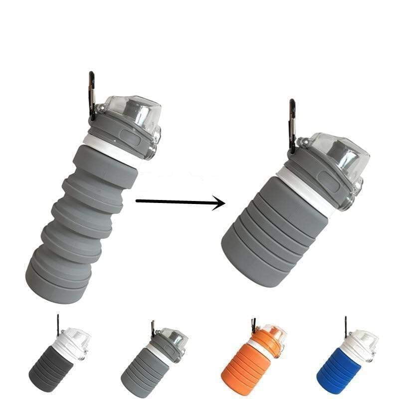 XeuLi Collapsible Silicone Water Bottle 16oz (500ml) - BPA Free, Leak Proof, Portable Travel & Gym Water Bottle for Hiking, Camping, Workout & Outdoor Activities